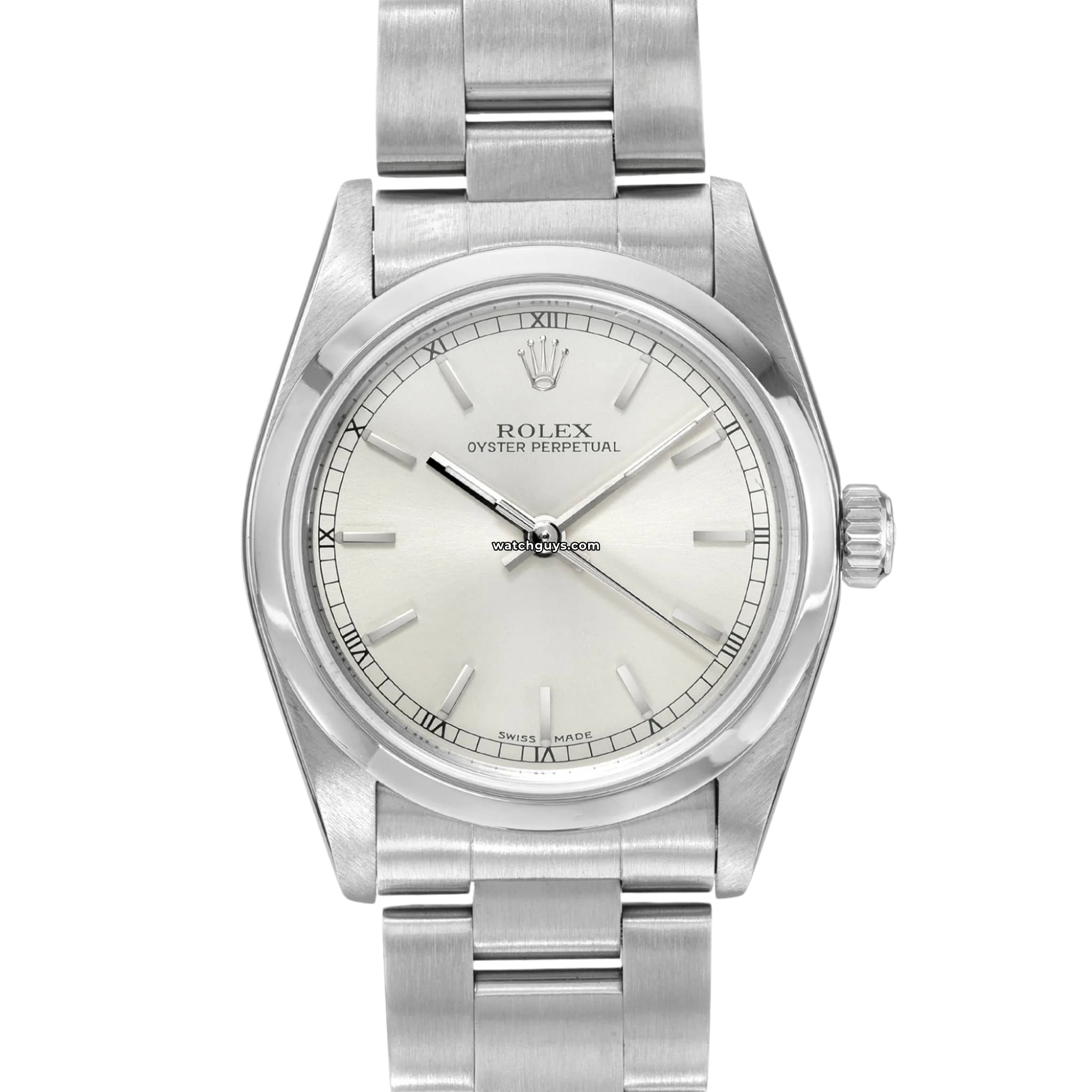 Original Rolex Oyster Perpetual 77080 Silver Dial Stainless Steel Watch - Luxury Timepiece for Men, Perfect for Business, Formal Events & Collectors