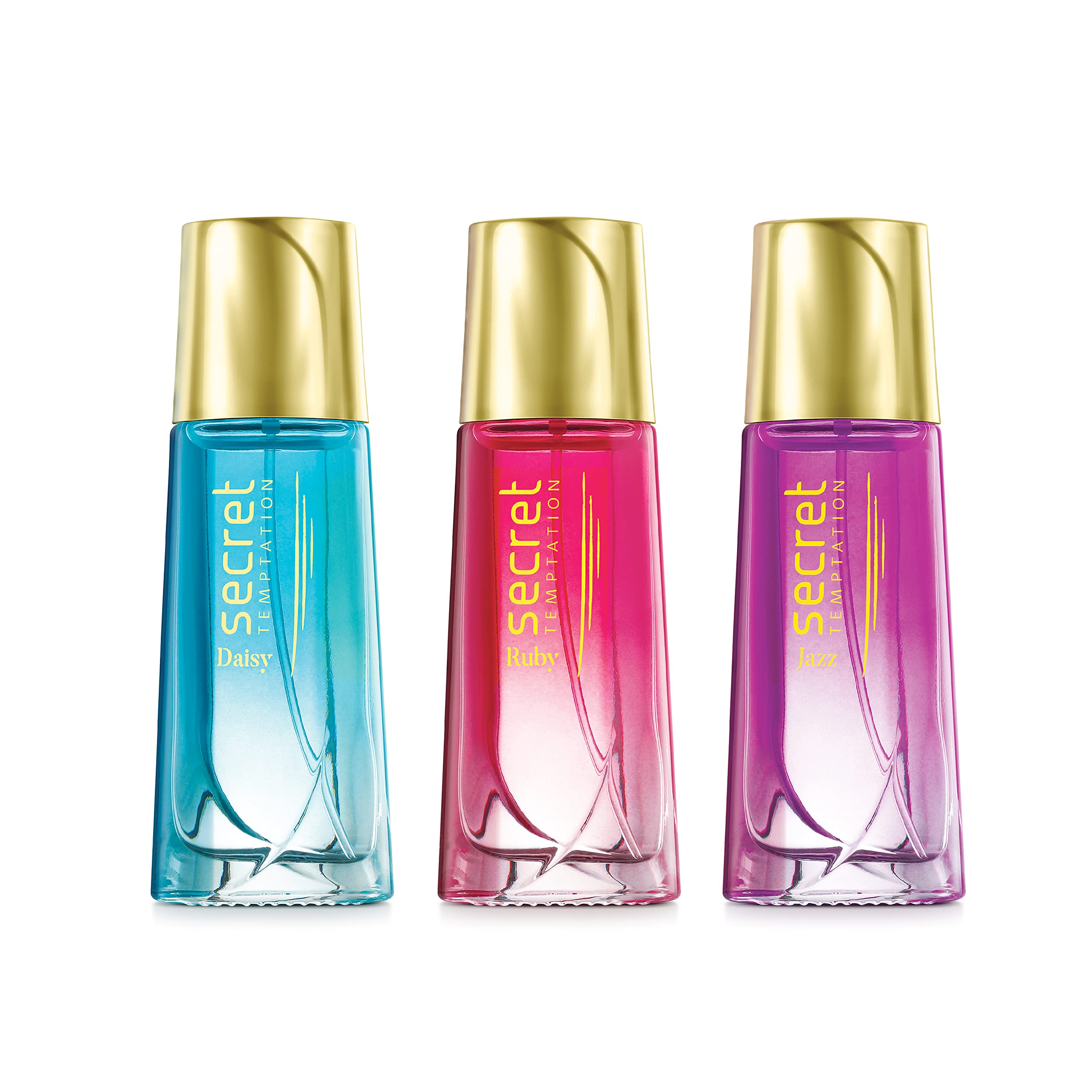Secret Temptation Women's Perfume Gift Set - 3x30ml Eau de Parfum (Ruby, Daisy & Jazz) | Long-Lasting Luxury Fragrances for Women | Elegant Gift for Her - Birthday, Anniversary, Valentine's Day | Perfect for Date Night, Office & Special Occasions
