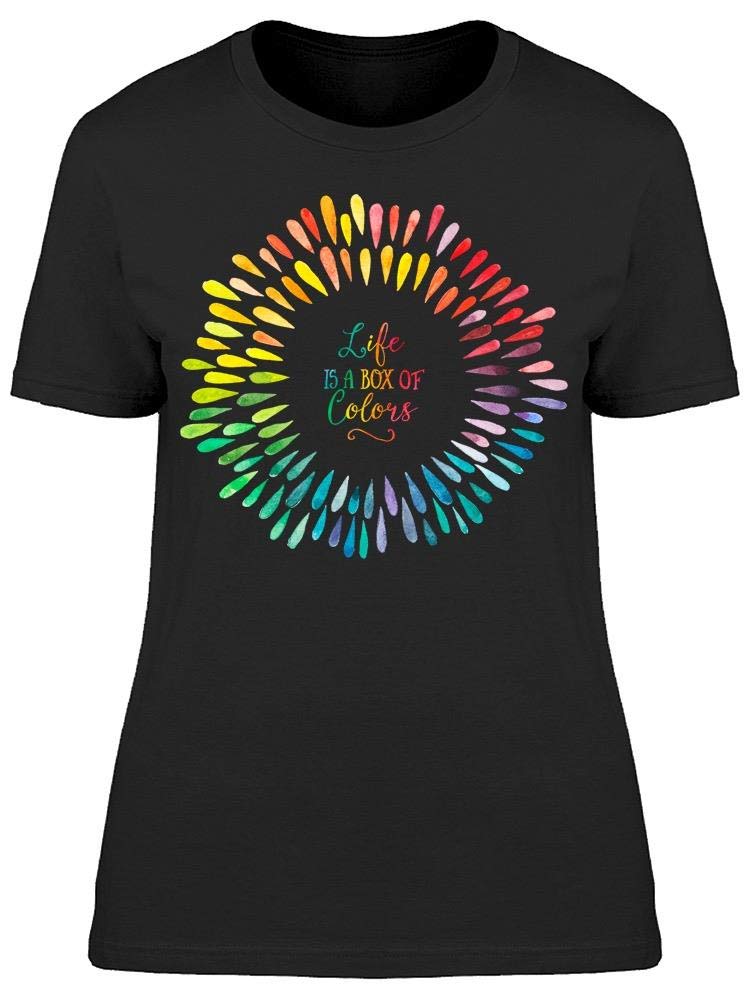 Life Is A Box Of Colors Women's Graphic T-Shirt - Soft Cotton Casual Tee for Everyday Wear, Street Style & Summer Outfits
