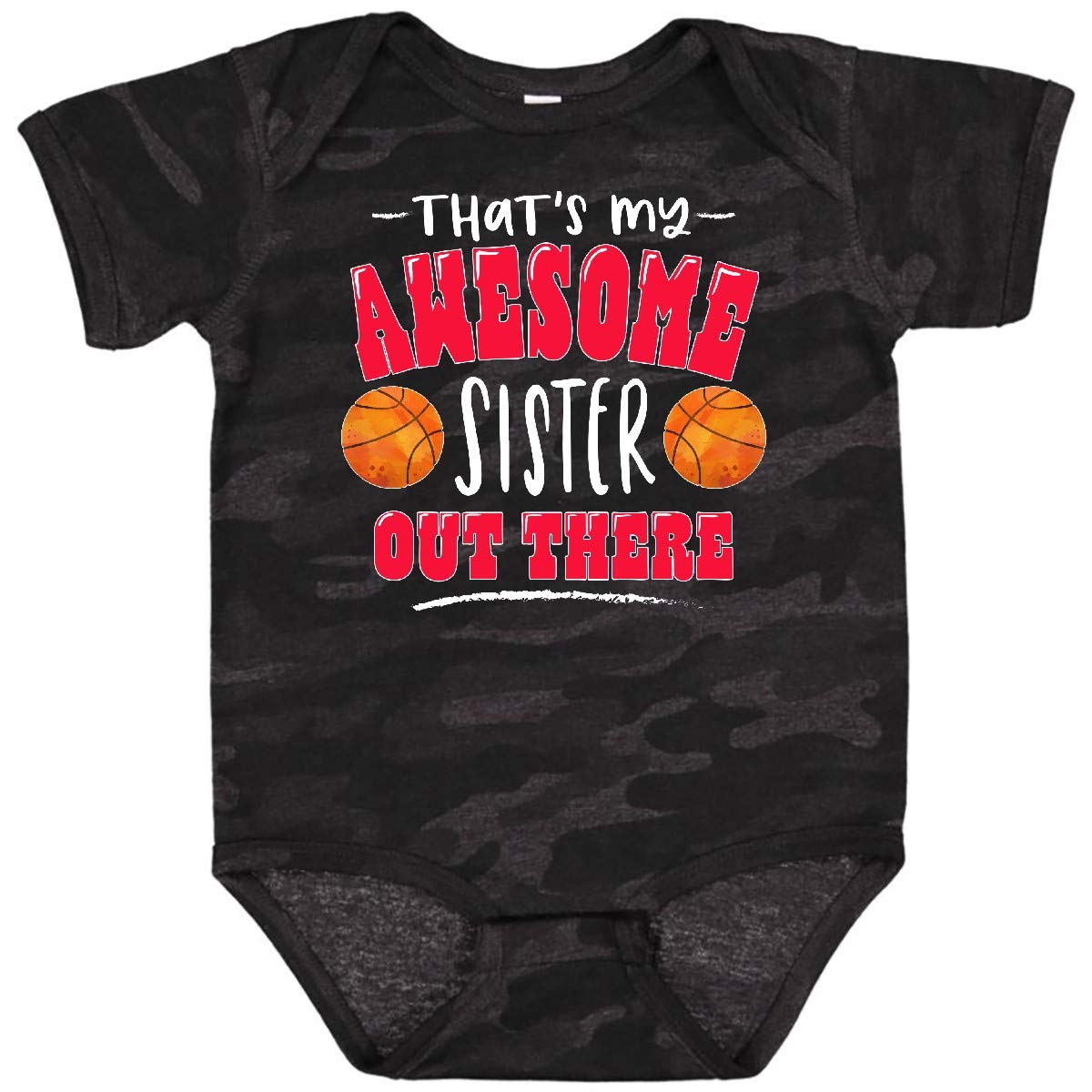 Inktastic Awesome Sister Basketball Bodysuit - Perfect for Sibling Gifts