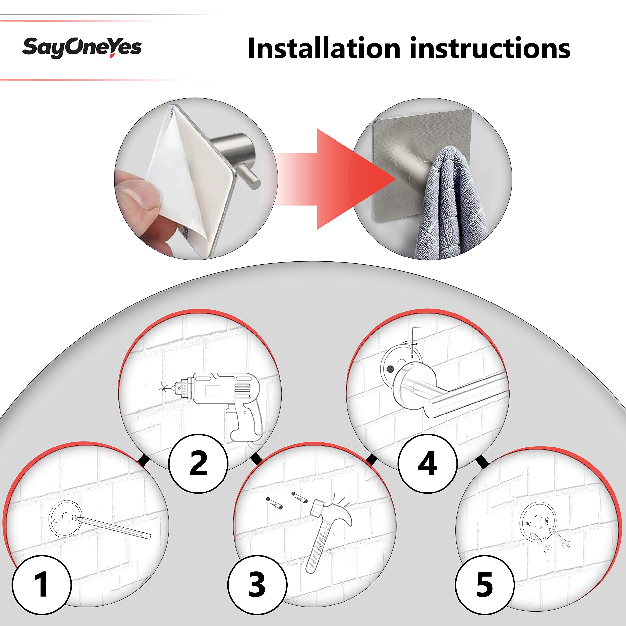 5-Piece Brushed Nickel Bathroom Hardware Set - 16