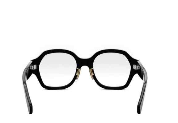 Celine TRIOMPHE CL50134F 001 Shiny Black Geometric Women's Eyeglasses | Designer Sunglasses for Women | Fashionable & UV Protection | Perfect for Office, Driving & Everyday Wear