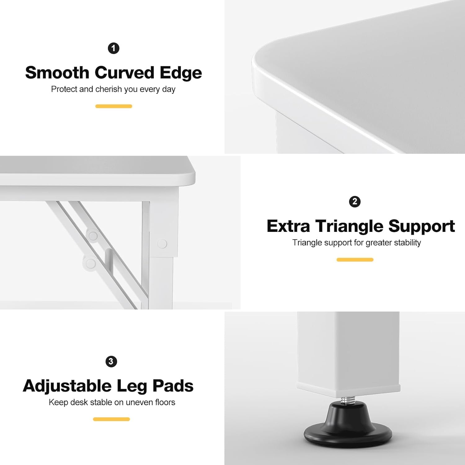 Foldable Manicure Table with Built-in Dust Collector - Adjustable Nail Desk with Wrist Pad & Lockable Wheels - Portable Nail Tech Station for Home Salon & Professional Use (White)