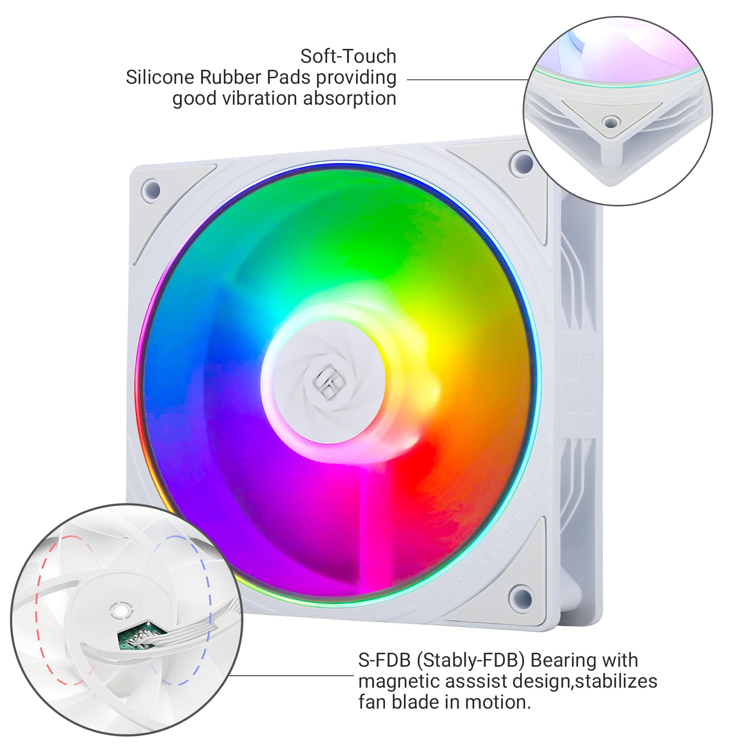 Thermalright TL-S12W-S X3 120mm PWM Silent ARGB CPU Case Fan - 3 Pack, Ultra Quiet Under 23.2dB(A), Perfect for PC Gaming, Workstation Cooling & Liquid/Air CPU Coolers