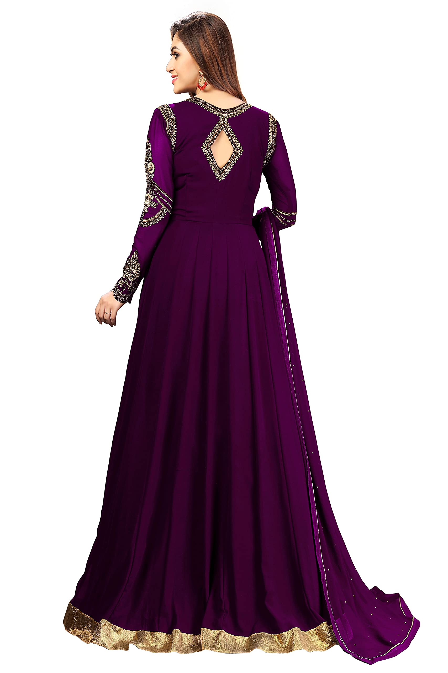 Nivah Fashion Women's Georgette Embroidery Anarkali Suit Set - Stitched Indian Ethnic Wear for Weddings, Parties & Festive Occasions