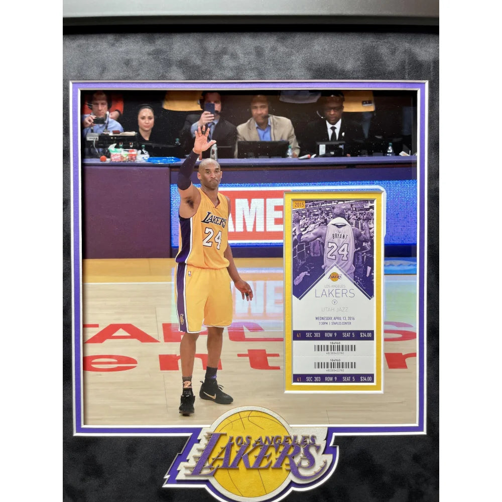 Kobe Bryant Final Game Authentic Ticket vs. Utah Jazz with Used Confetti - Framed Lakers Memorabilia for Sports Collectors & Basketball Fans