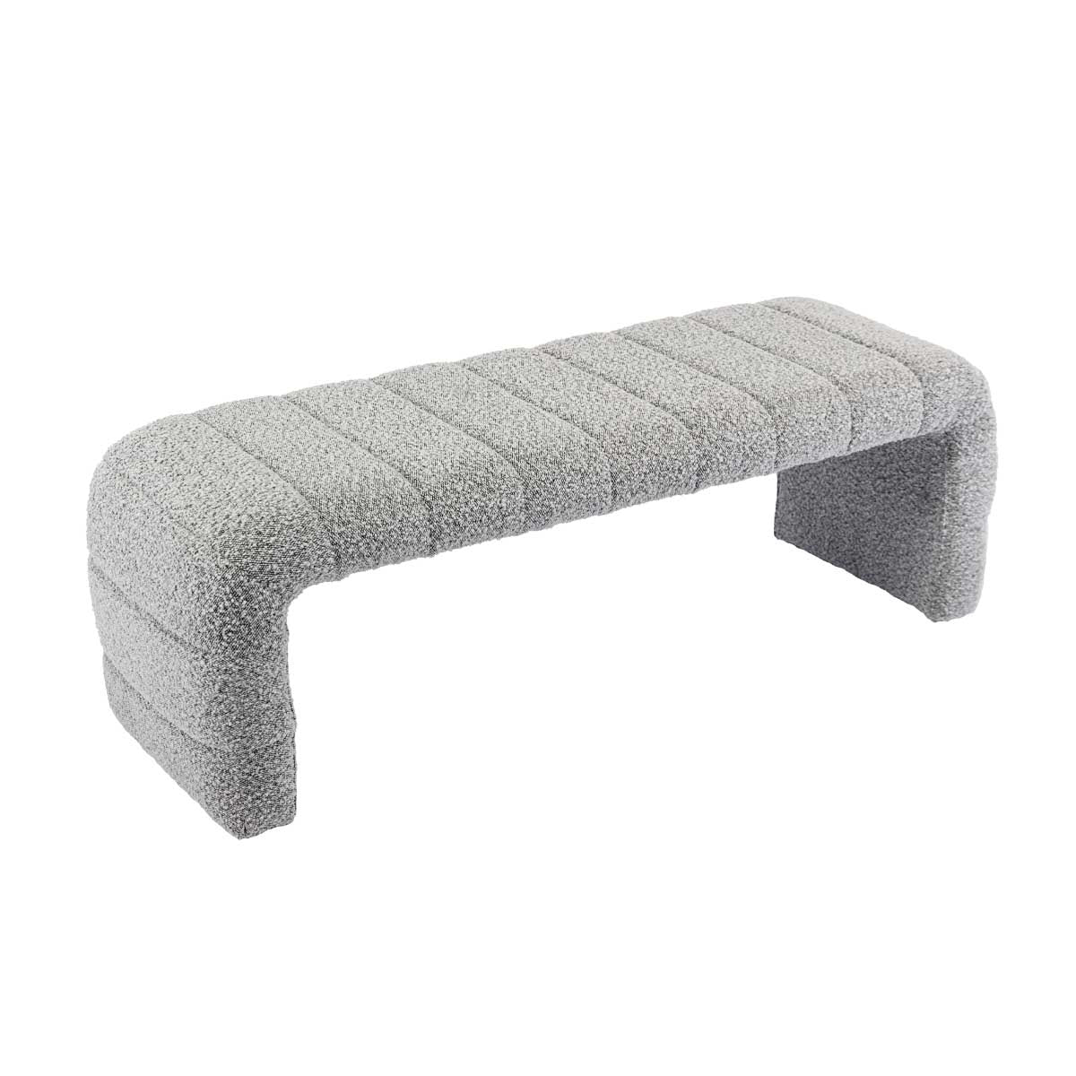 Blake Boucle Bench - Modern Upholstered Accent Bench with Soft Fabric for Living Room, Bedroom, or Entryway - Stylish and Comfortable Seating Solution