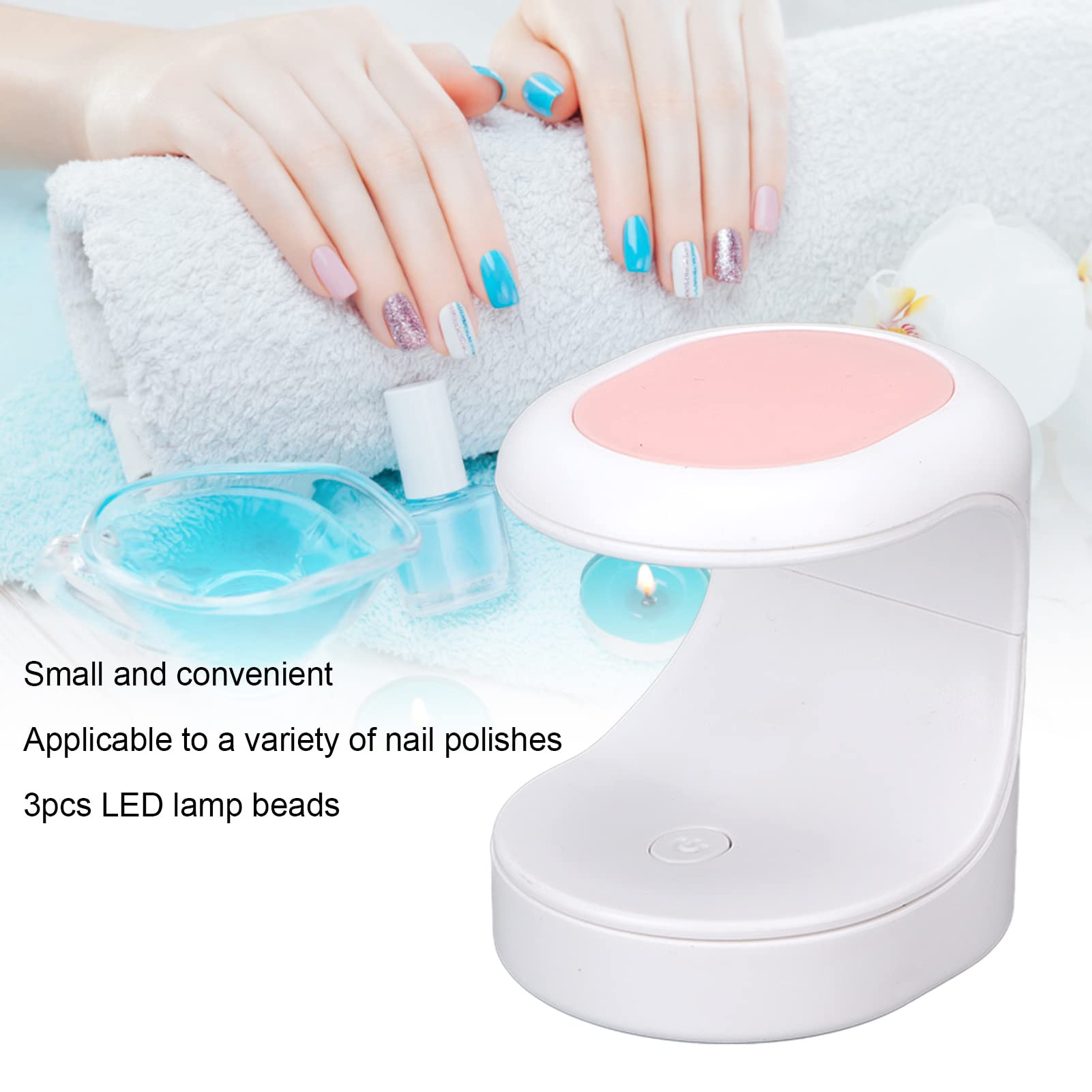 Mini UV LED Nail Lamp - 16W Portable Fast Drying Nail Polish Light with USB Cable for Home & Salon Use - Perfect for Gel Manicures, Nail Art & DIY Nail Care