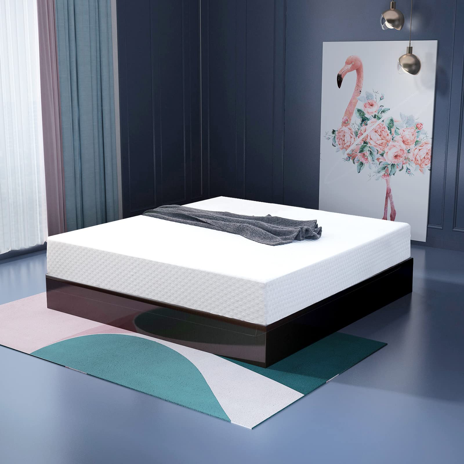 **MUUEGM 8 Inch Full Size Mattress - Green Tea Gel Infused Memory Foam for Cool & Pressure-Relieving Sleep, Medium Firm, CertiPUR-US Certified, Made in USA - Perfect for Bedrooms, Guest Rooms & Dormitories**
