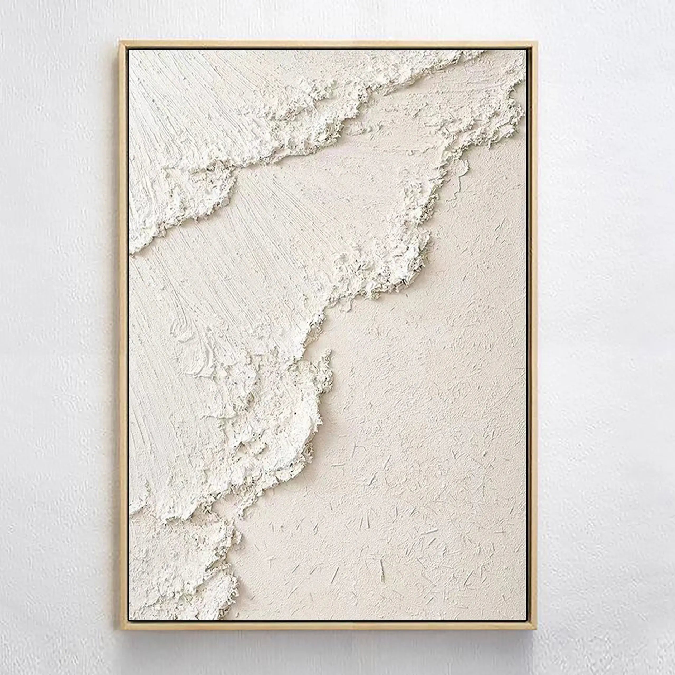 Minimalist Beige Textured Wall Art - Modern Abstract Canvas Painting for Living Room, Bedroom & Office Decor | #MM070