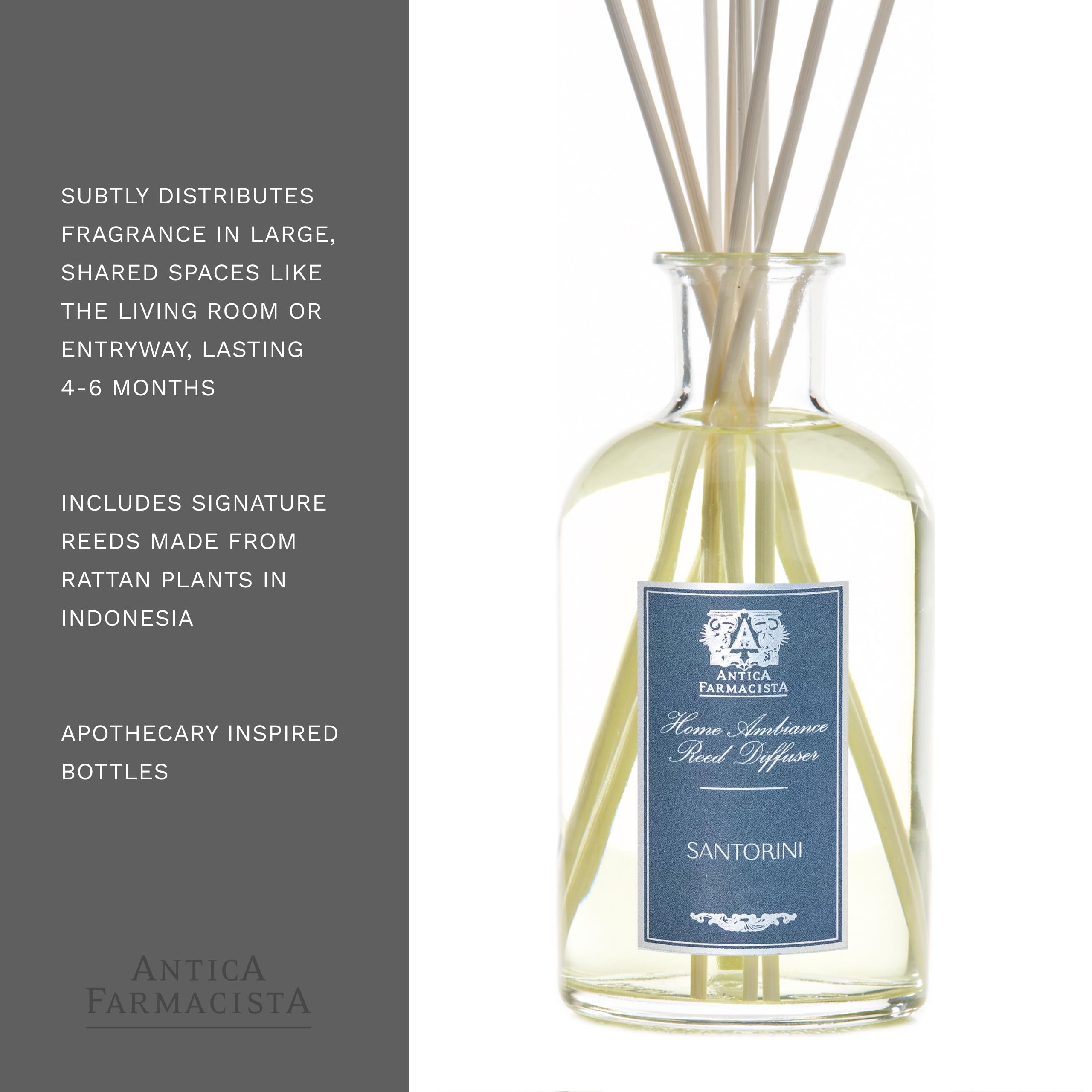 Antica Farmacista Santorini Home Ambiance Diffuser - 16.9 Fl Oz Aromatherapy Essential Oil Diffuser for Relaxation, Spa & Bedroom Decor