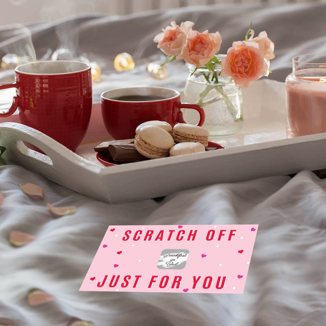 Andaz Press 60 Pre-Printed DIY Pink & Red Hearts Date Night Scratch Off Cards - Romantic Couples Game for Valentine's Day, Anniversary & Relationship Building - Fun Gift Idea for Boyfriend, Girlfriend & Married Couples - Perfect for Date Nights, Surprise Adventures & Quality Time Together