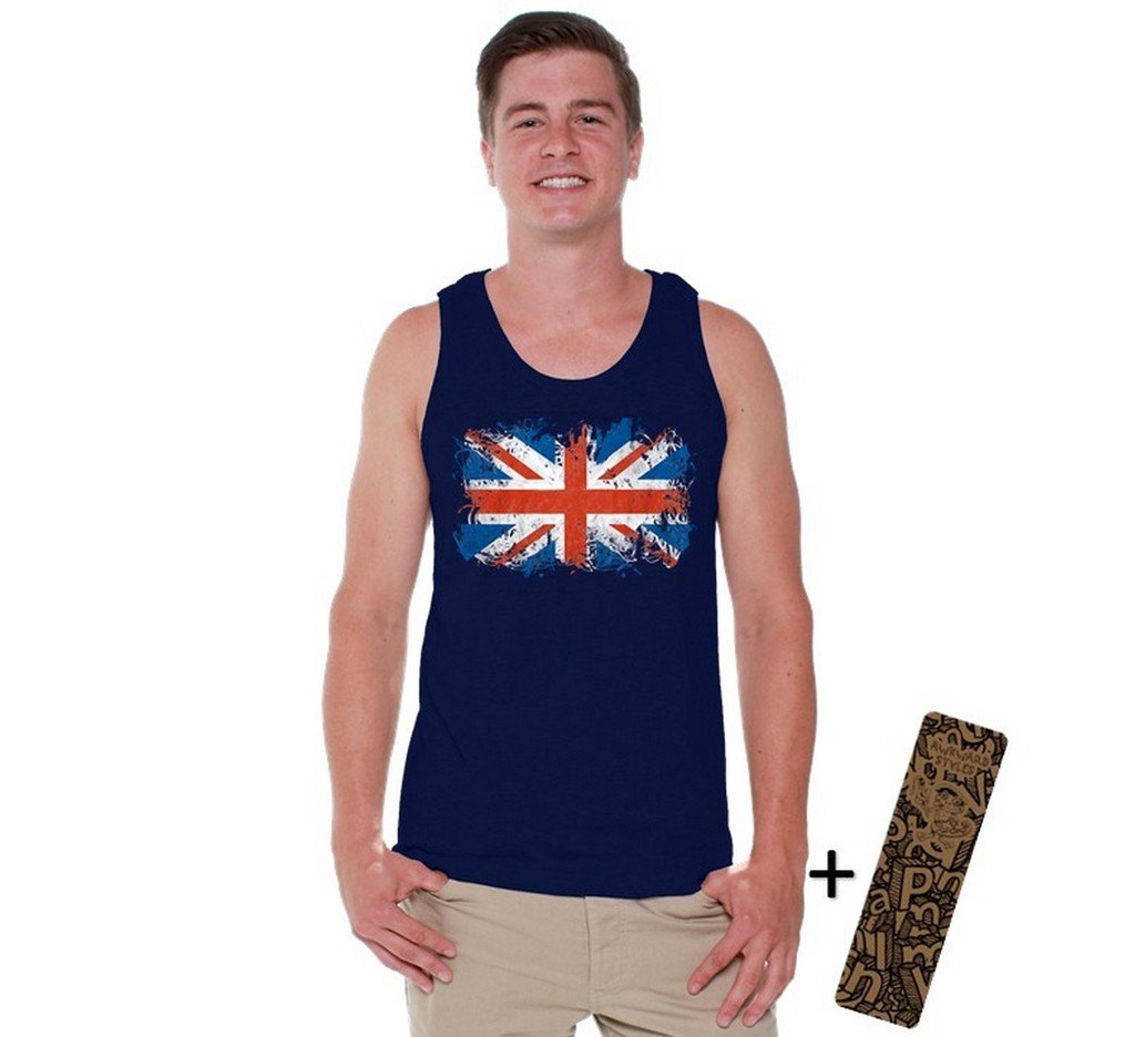 British Flag Tank Top for Men - Vintage UK Flag Design, Cool & Comfortable Summer Muscle Tee | Perfect for Casual Wear, Beach Outfits & Patriotic Events