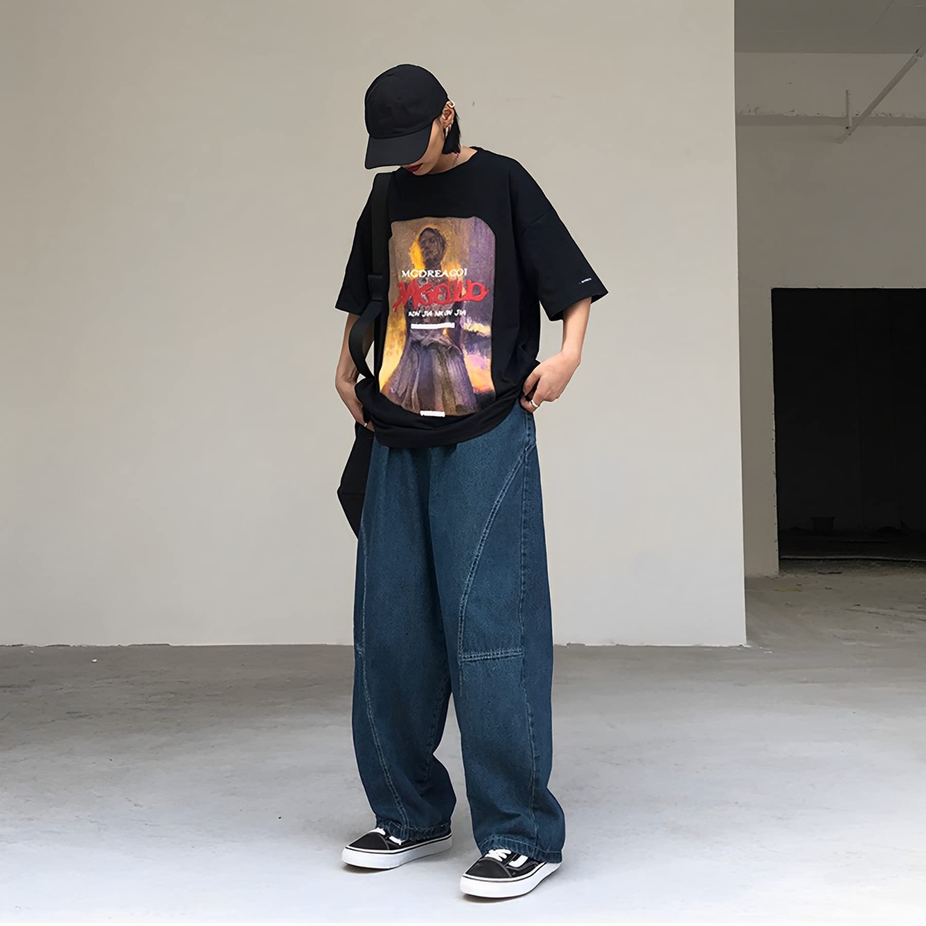 Y2K Vintage Baggy Jeans for Women - High Street Boyfriend Pants, Wide Leg Hiphop Denim Trousers | Casual Streetwear Fashion | Perfect for Concerts, Parties & Everyday Wear