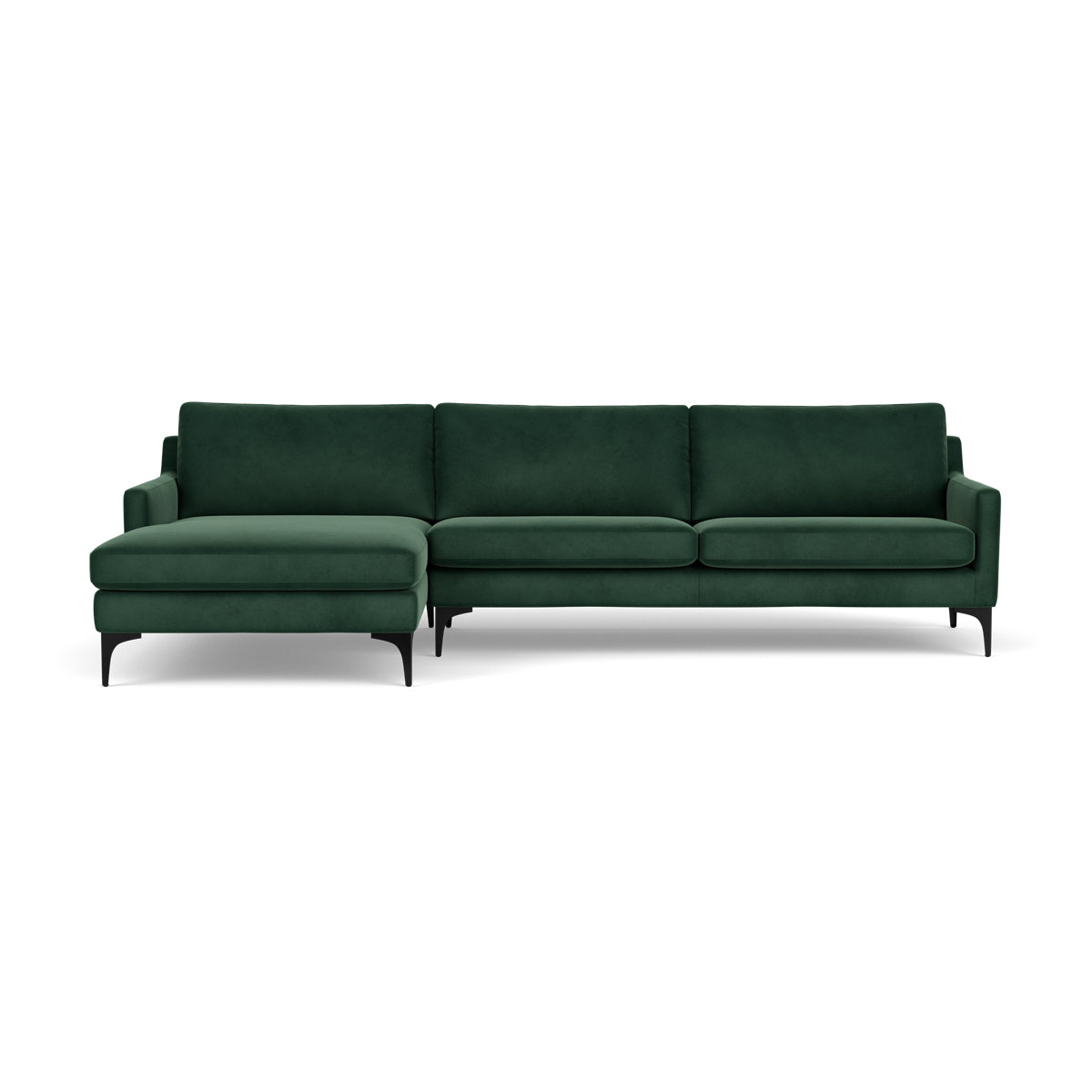 Astha Velvet Left Chaise Sofa - Luxurious Modern Sectional Couch for Living Room, Lounge & Home Theater | Soft Velvet Upholstery, Comfortable Seating, Stylish Home Decor