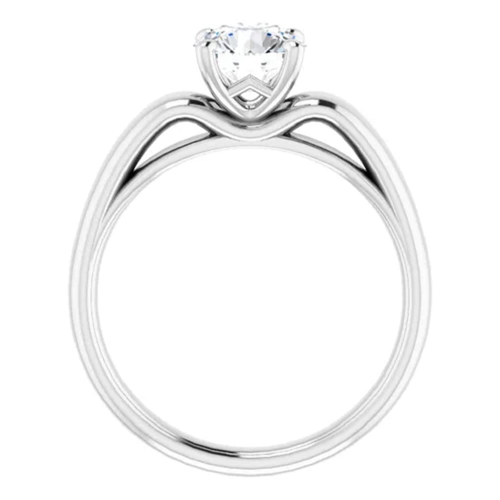 10K Solid White Gold Handmade Engagement Ring - 1 CT Round Cut Moissanite Solitaire Wedding Band for Women | Perfect for Proposals, Anniversaries & Bridal Jewelry Gifts