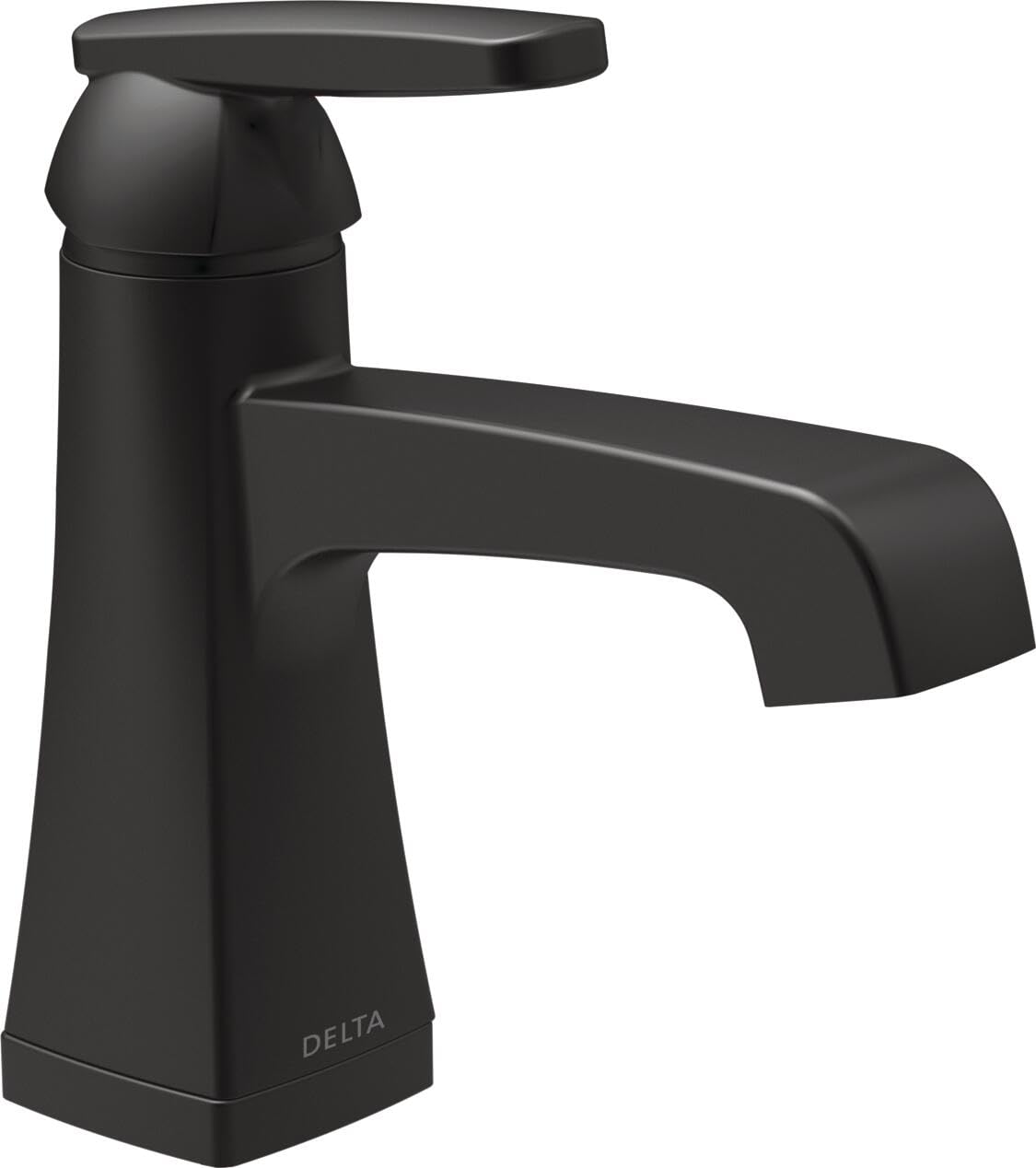 Delta Ashlyn Single Hole Bathroom Faucet - Matte Black 564-BLMPU-DST with Diamond Seal Technology & Drain Assembly - Perfect for Modern Bathroom Vanities and Powder Rooms