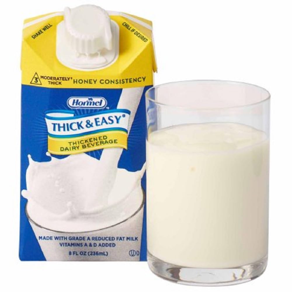 **Thickened Dairy Beverage - 8 oz. Carton, Milk Flavor, Honey-Like Consistency (Case of 27) | Ready-to-Use for Elderly Care, Dysphagia Diets & Nutritional Support**