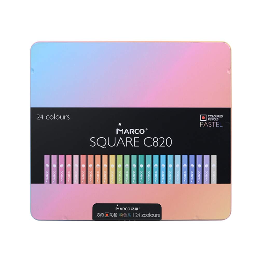 YYMIYU 24-Color Maca Pink Oil Pastel Set - Square Stick Art Pencils for Drawing, Sketching & Coloring | Perfect for Artists, Students & DIY Craft Projects