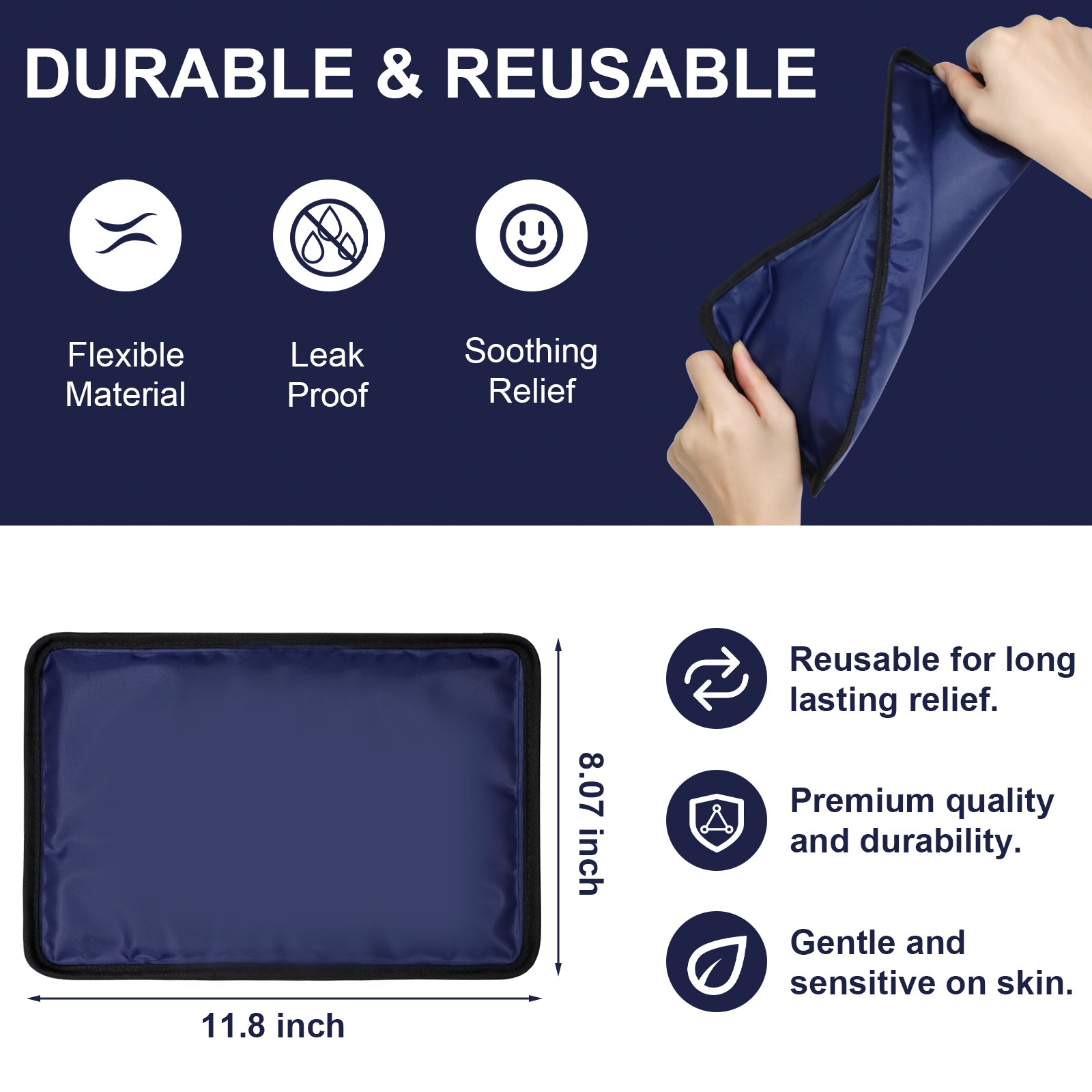 Reusable Ice Packs for Injuries - Knee Ice Pack Wrap for Pain Relief, Post-Surgery Recovery & Back Pain | Cold Therapy for Sports Injuries, Joint Pain & Swelling Reduction