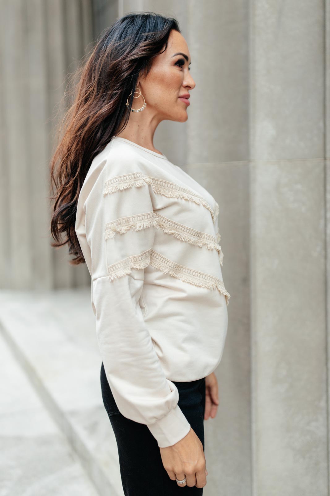 Into The Fringe Beige Top - Trendy Bohemian Blouse for Women | Perfect for Music Festivals, Beach Vacations & Casual Outings