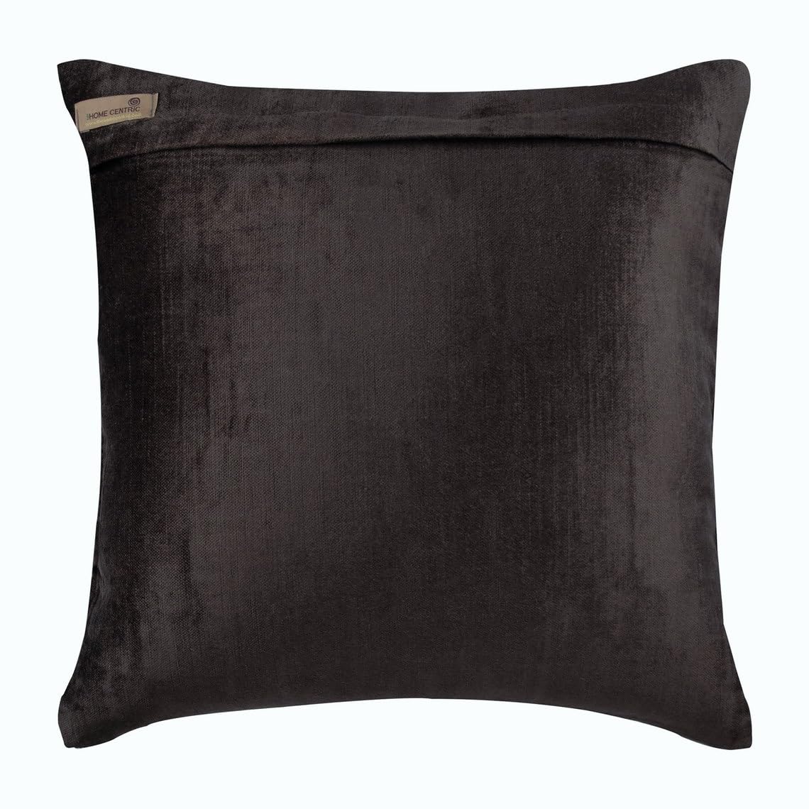 Premium Decorative Pillow Covers 24x24 Inch - Charcoal Grey Velvet Square Cushion Shams with Purple Gunmetal Beaded Accents for Living Room, Bedroom & Lounge Decor (60x60 cm) - Elegant Home Centric Design for Sofa, Chair and Club Furniture Styling