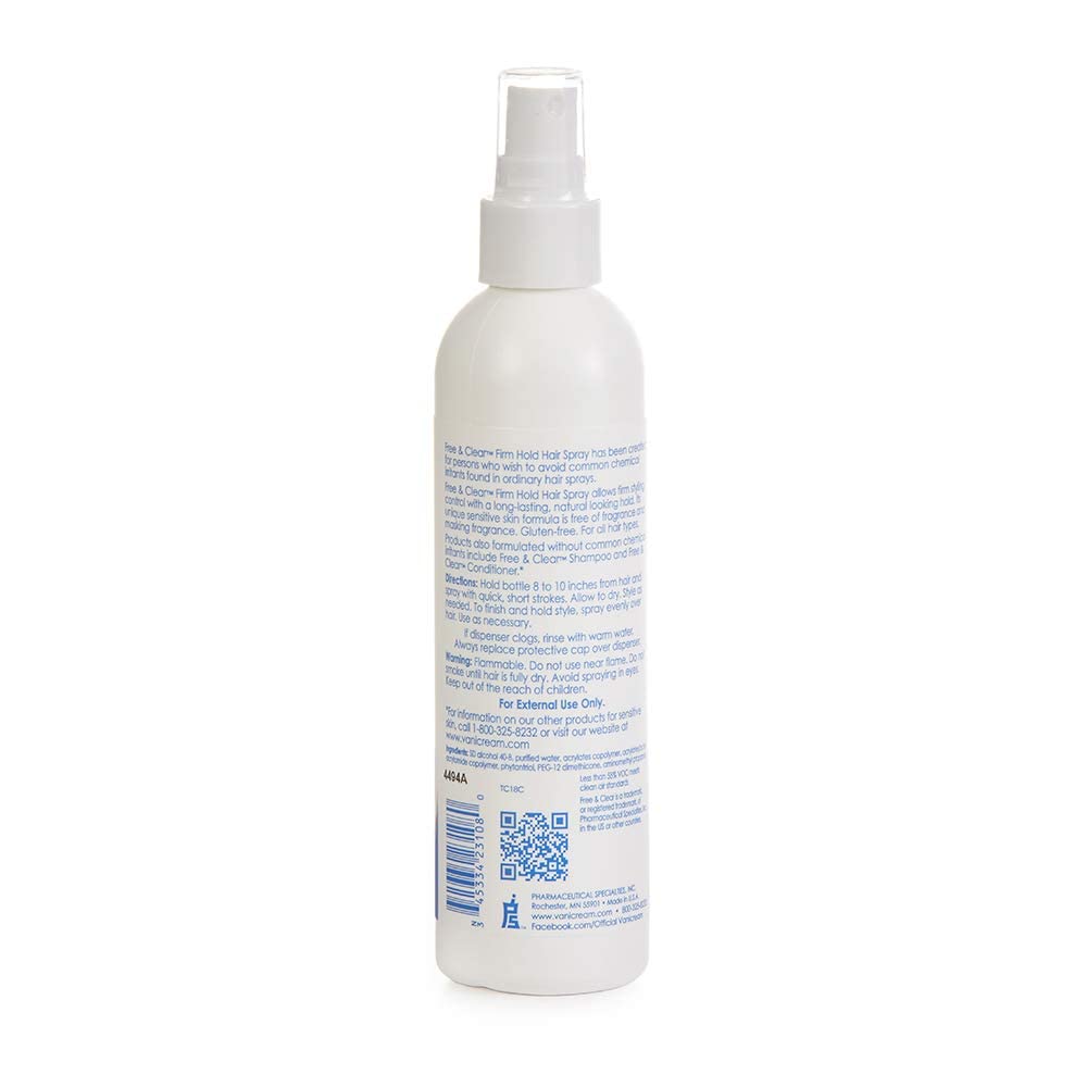 Free & Clear Firm Hold Hair Spray 8 oz (Pack of 11) - Alcohol-Free, Fragrance-Free Styling & Finishing Spray for All Hair Types - Perfect for Daily Use, Salon Styling & Special Occasions