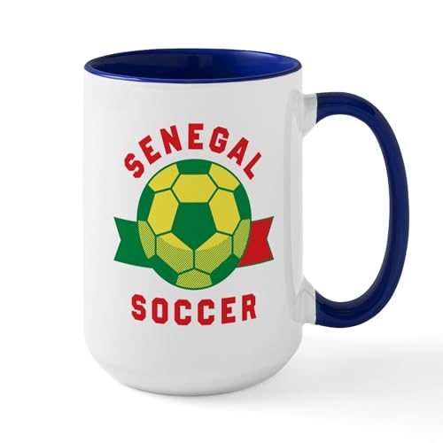 White/Navy Inside - Senegal Soccer Mugs