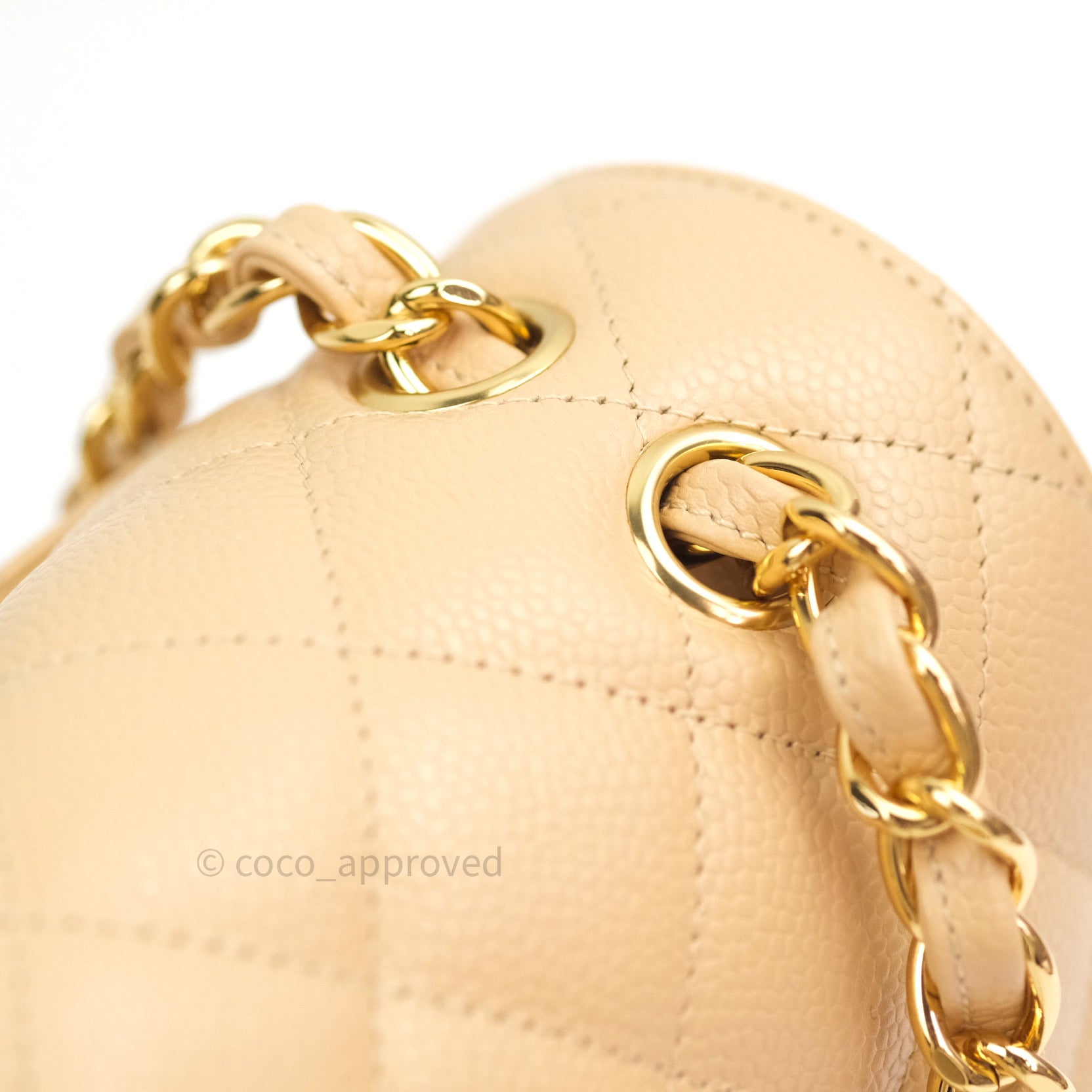 Chanel Classic Jumbo Double Flap Bag Beige Caviar Leather with Gold Hardware - Luxury Designer Handbag for Women, Perfect for Parties & Special Occasions