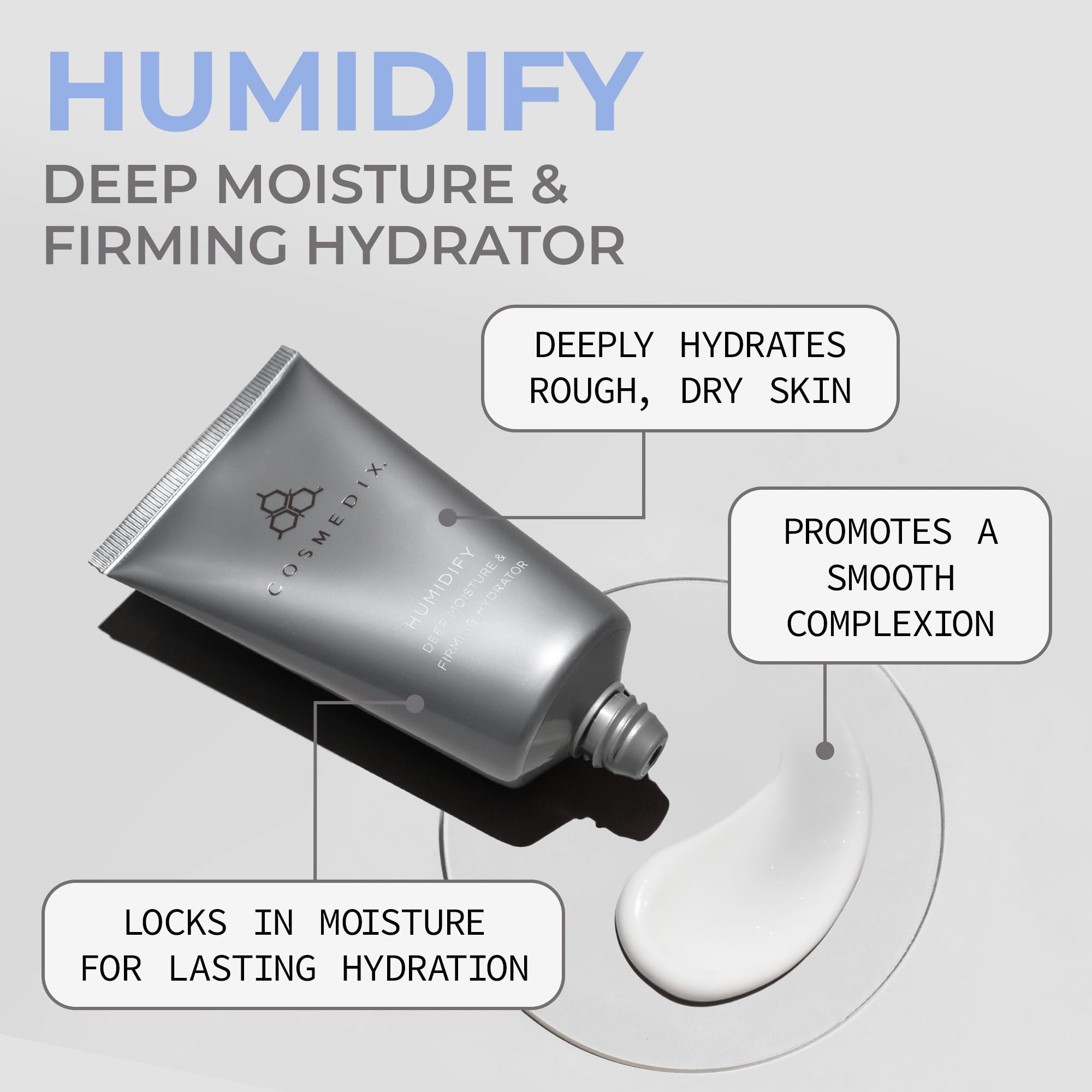 COSMEDIX Humidify Face Moisturizer for Women - Hydrating, Deep Moisturizing, Firming & Anti-Wrinkle Cream for Dry, Rough Skin - Facial Care for Softer, Smoother & Firmer Skin - Perfect for Daily Skincare Routine & Nighttime Hydration
