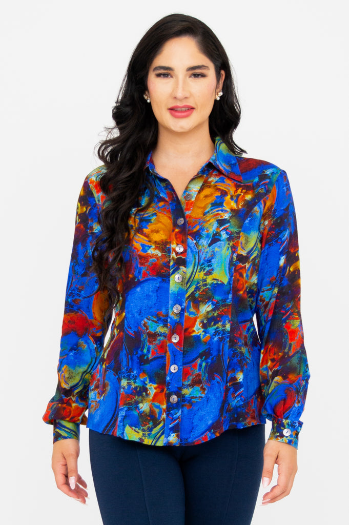 Linzy Blouse by Artana - Premium Linen & Bamboo Blend Women's Top for Casual Wear & Summer Outfits
