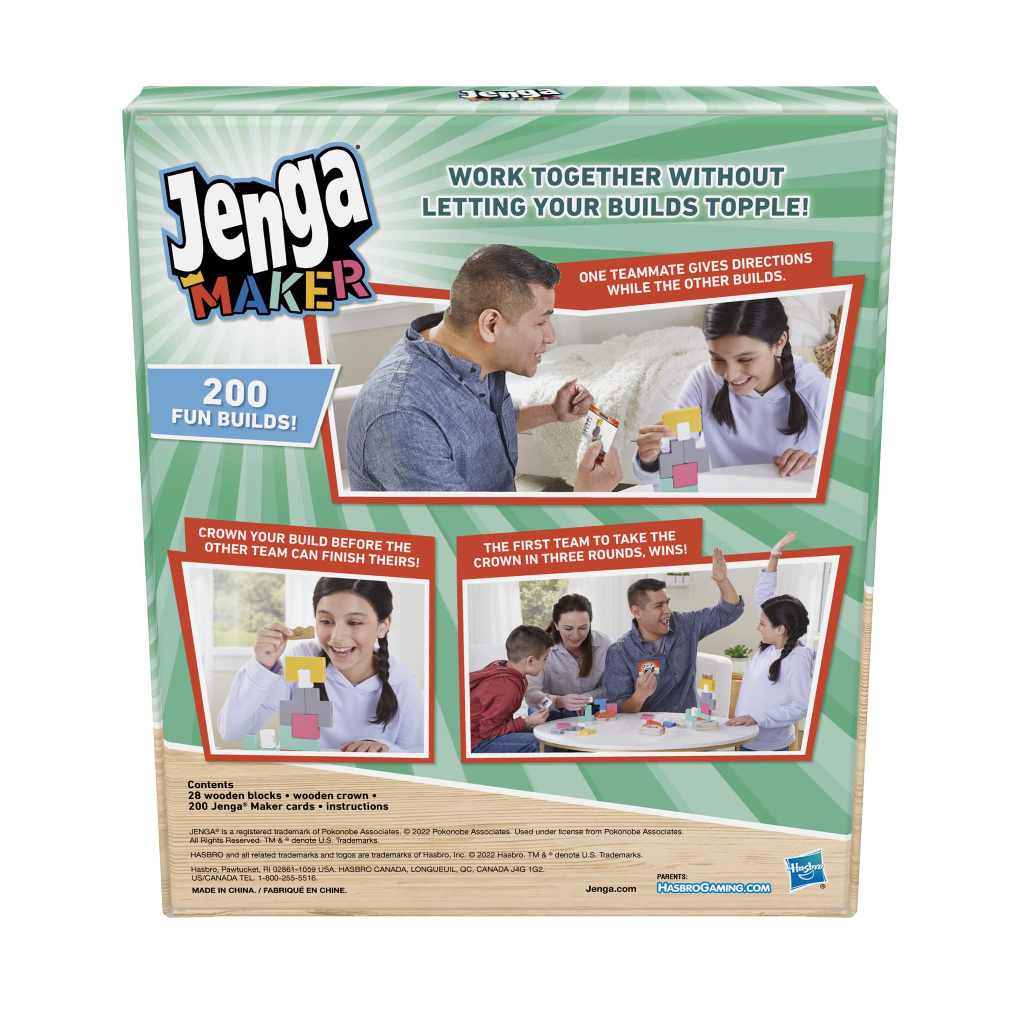 Hasbro Gaming Jenga Classic Wooden Block Stacking Tower Game for Kids & Adults - Fun Family Board Game for 2-6 Players Ages 8+ - Perfect for Parties, Game Nights & Indoor Activities