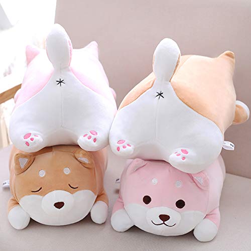 **Shiba Inu Plush Pillow - Soft Corgi Stuffed Animal Toy, Cute Dog Doll for Valentine's Day, Christmas & Birthday Gifts - Brown Smiling Eyes (13.5 Inch) - Perfect for Bed, Sofa & Chair Decor**