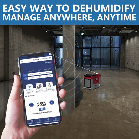 AlorAir LGR 850X Wi-Fi Enabled 180 Pint Commercial Dehumidifier with Built-in Pump - Ideal for Basements, Warehouses & Large Spaces