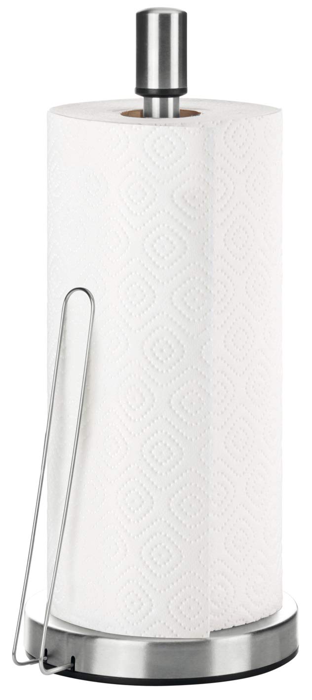 Tescoma Premium Paper Towel Holder - Stainless Steel, 14.5 x 14.5 x 34 cm - Space Saving Kitchen Organizer for Countertop or Under Cabinet - Perfect for Home, Office, Restaurant Use