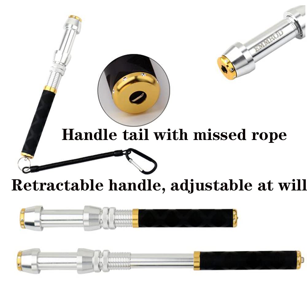 JOTOUCH Mini 6 Coil Stainless Steel Elastic Fishing Rod with 4.3:1 Spinning Reel Combo - Adjustable Aluminum Alloy Handle Fishing Pole for River, Lake, Reservoir & Ice Fishing - Perfect for Beginners & Travel Fishing