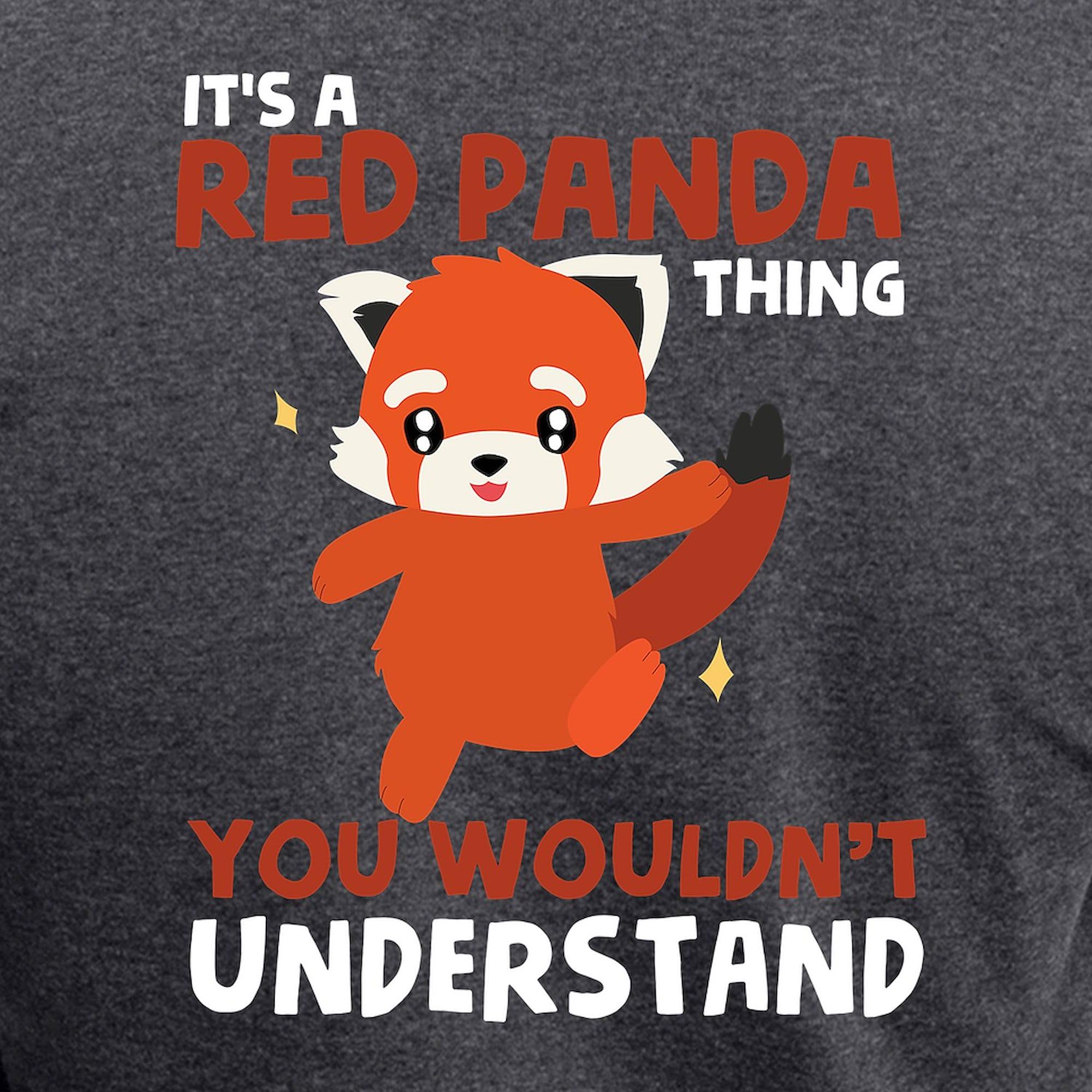 Kids Red Panda T-Shirt Pajama Set - Women's Charcoal Novelty Sleepwear | Cute Animal Print Pajamas for Family Movie Nights & Cozy Bedtime