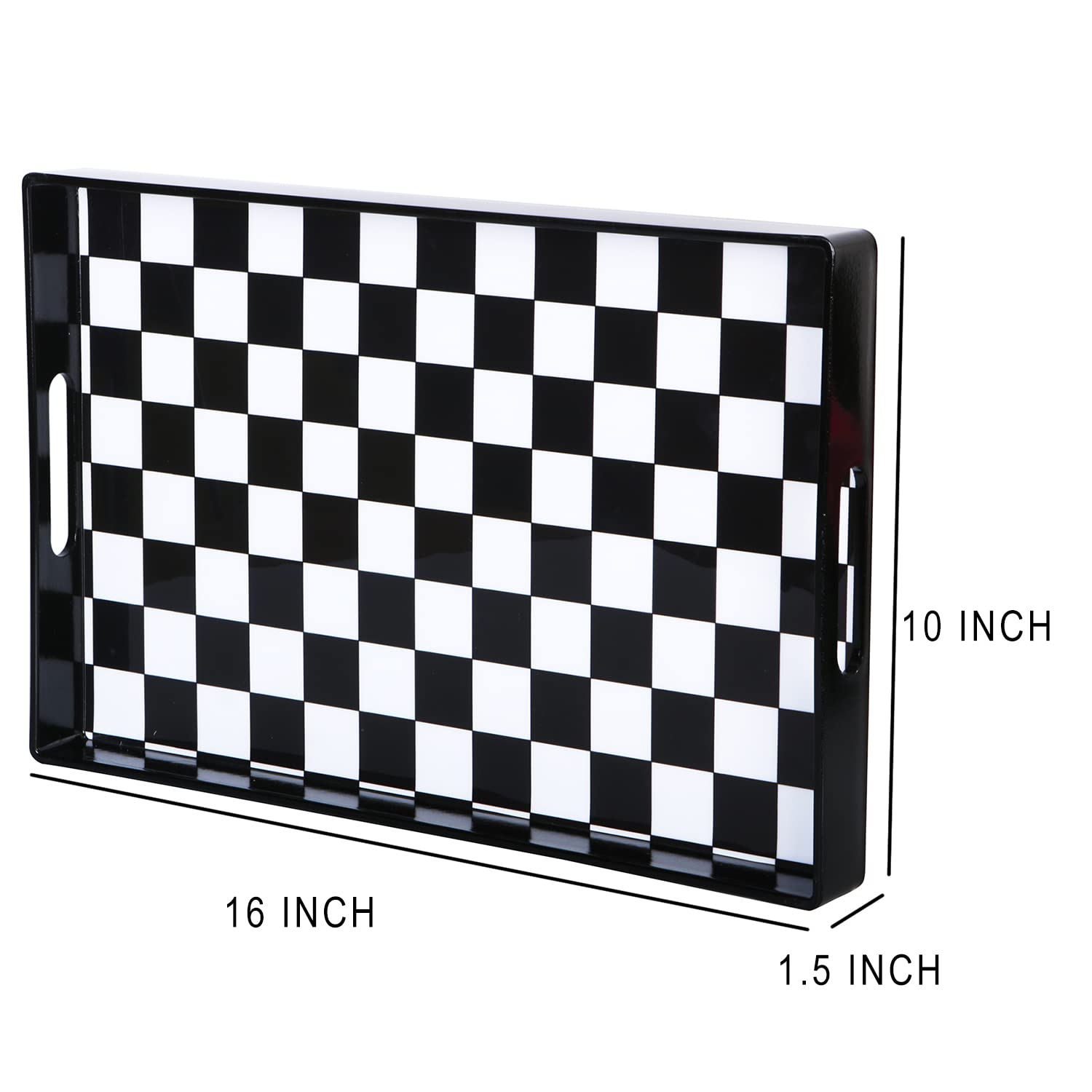 Zosenley Marble Pattern Decorative Tray with Handles - 15.6