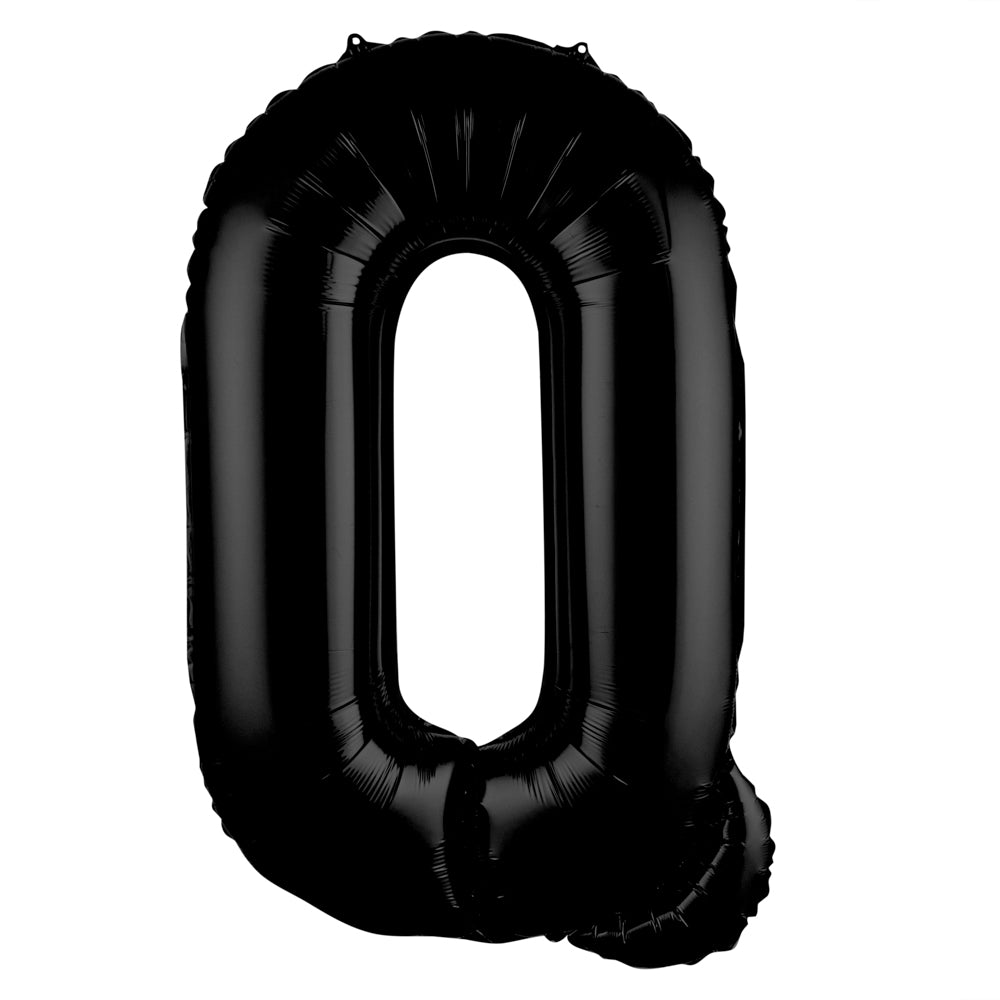 Black Mylar Letter Q Balloon - 40 Inch Large Foil Balloon for Birthday Party Decorations, Baby Showers, Graduation Celebrations & Photo Backdrops (1 Count)