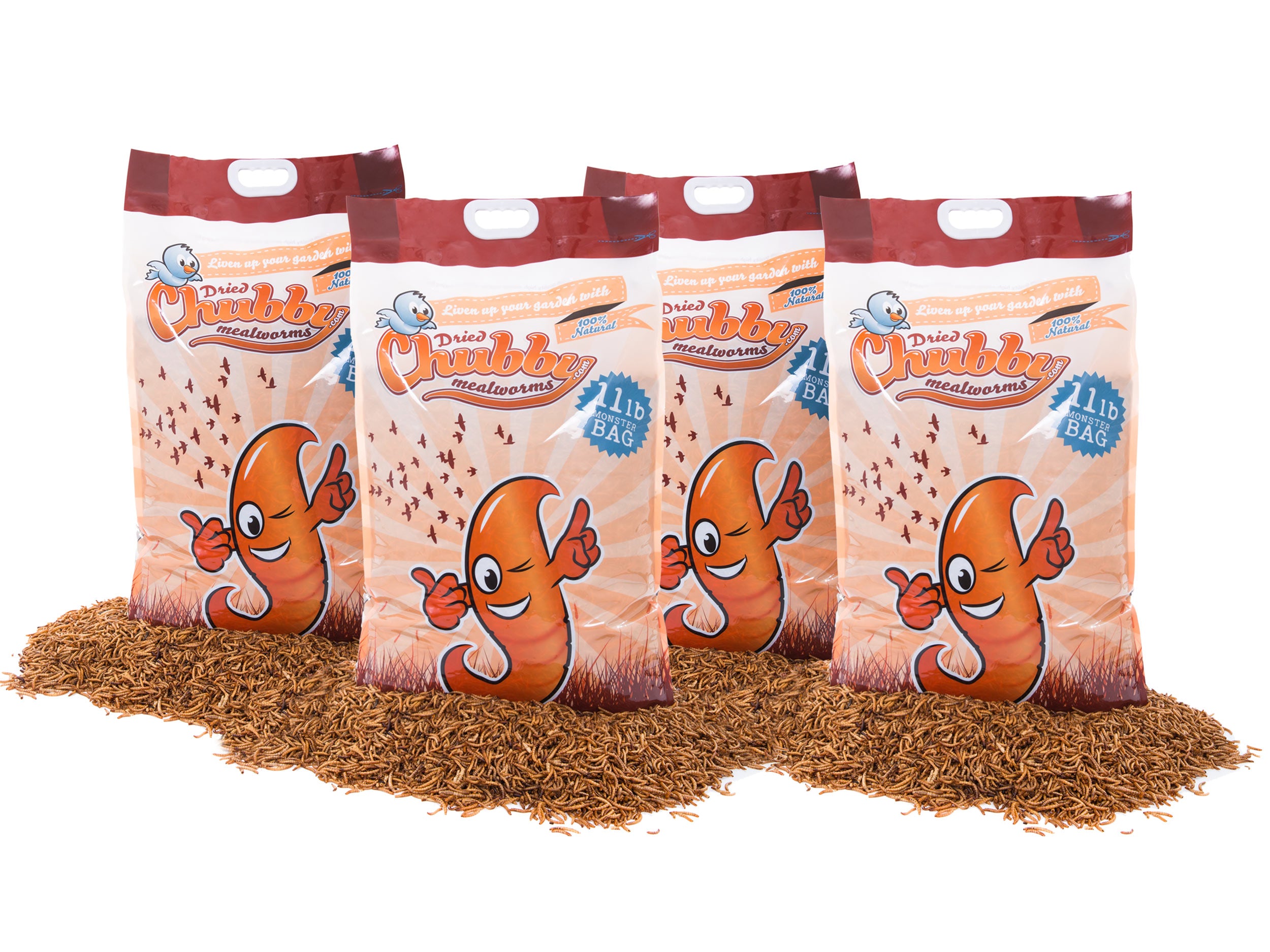 44Lbs Chubby Dried Mealworms for Chickens, Birds, Reptiles - High Protein Pet Food & Wild Bird Treat - Perfect for Backyard Poultry, Fishing Bait, and Wildlife Feeding