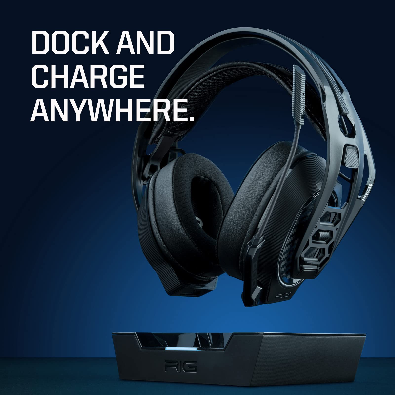 RIG 800 PRO HS Wireless Gaming Headset with Multi-Function Base Station - Compatible with PS4, PS5, PC - 24-Hour Battery Life (Renewed) - Perfect for Competitive Gaming, Streaming & Late-Night Sessions