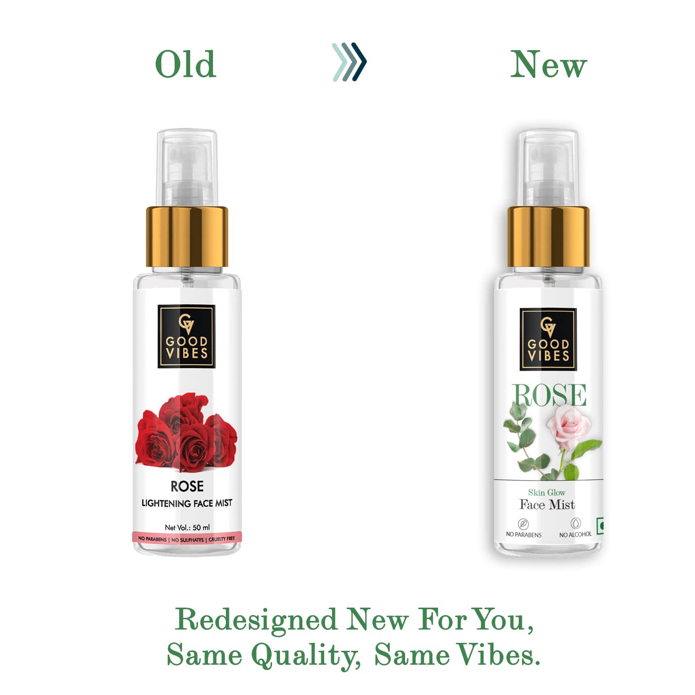 Good Vibes Rose Skin Glow Face Mist (50ml) - Hydrating Facial Spray for Dry Skin, Natural Glow Boost, Vegan & Cruelty-Free - Perfect for Travel, Gym & Daily Skincare Routine