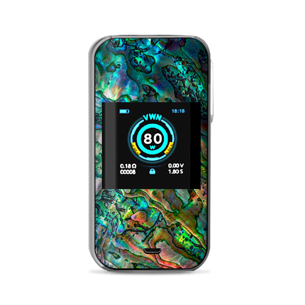 Vaporesso Luxe Nano Kit Skin - Abalone Shell Swirl Design with Neon Green Opalescent Finish | Perfect for Vape Enthusiasts & Stylish Accessories Collection