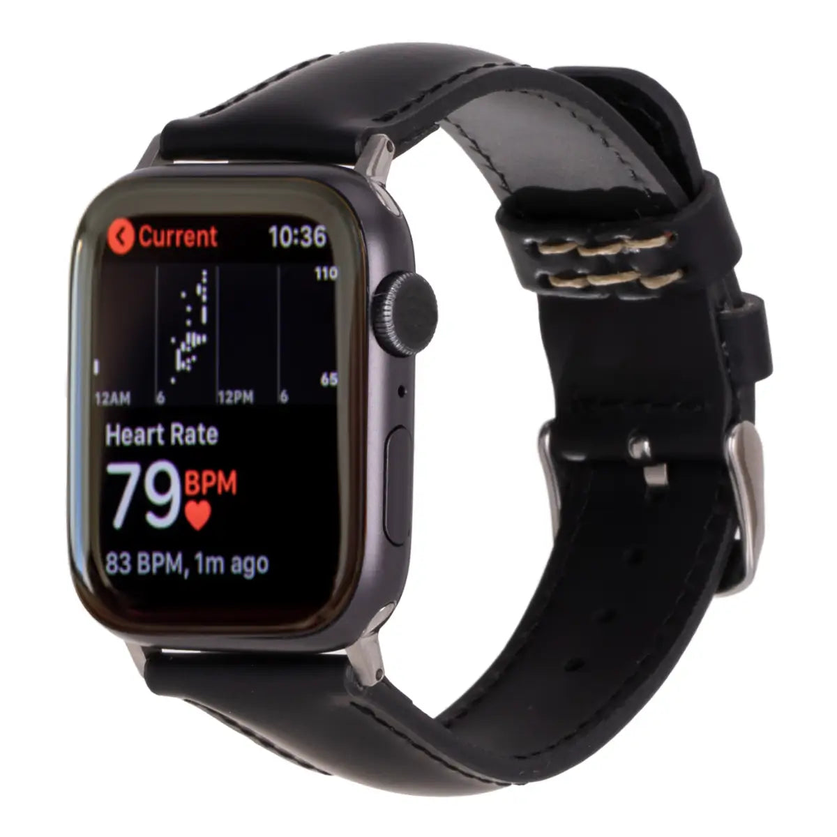 Premium Black Water-Resistant Leather Apple Watch Band - Durable & Stylish for Workouts, Swimming & Everyday Wear