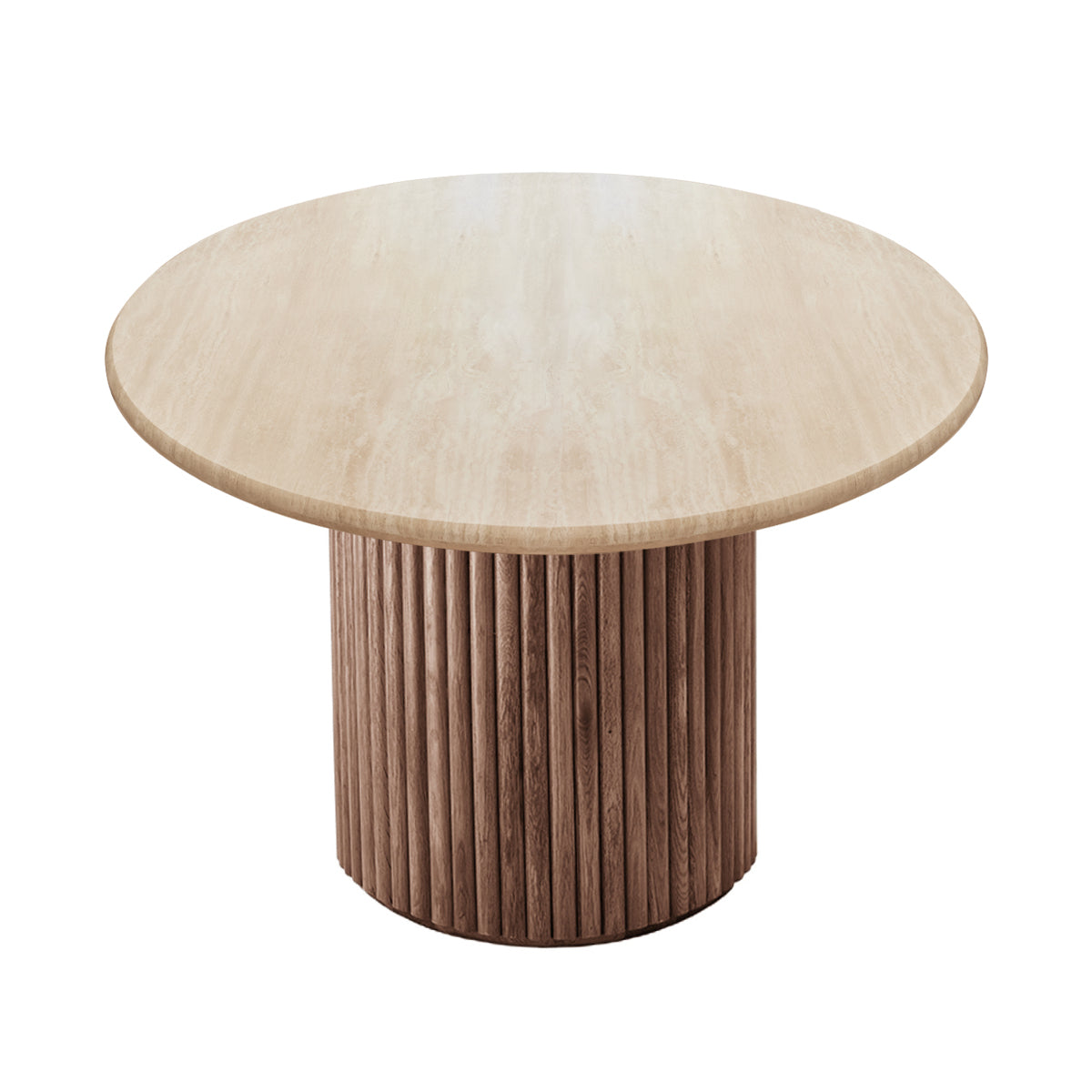 Cosmos Travertine Dining Table - Elegant Natural Stone Table for Kitchen & Dining Room - Perfect for Family Gatherings & Dinner Parties