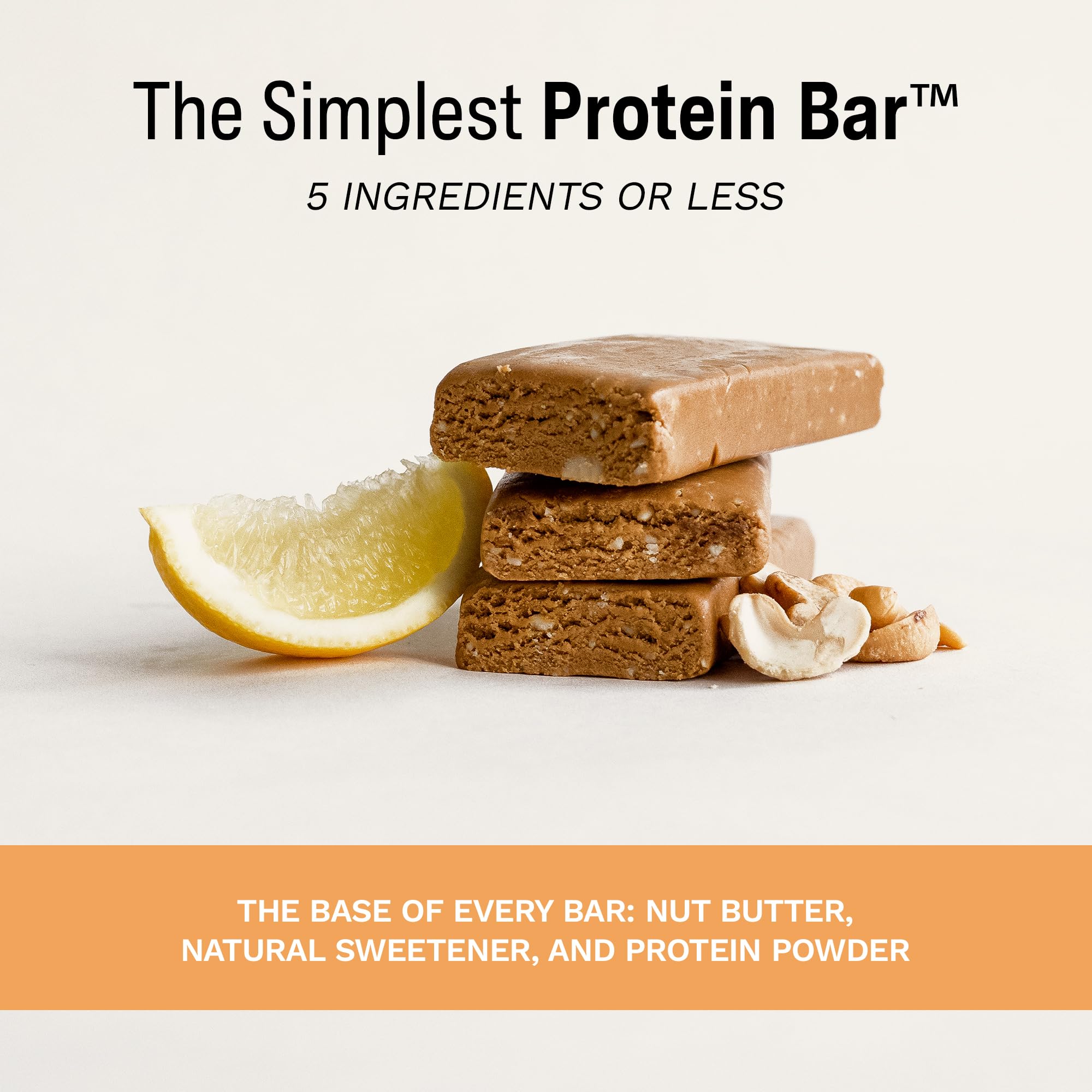 Rise Vegan Lemon Cashew Pea Protein Bar - 15g Plant-Based Protein, Non-GMO, Gluten & Soy Free, 3 Whole Food Ingredients | Healthy Breakfast Snack, Post-Workout Recovery, On-the-Go Nutrition