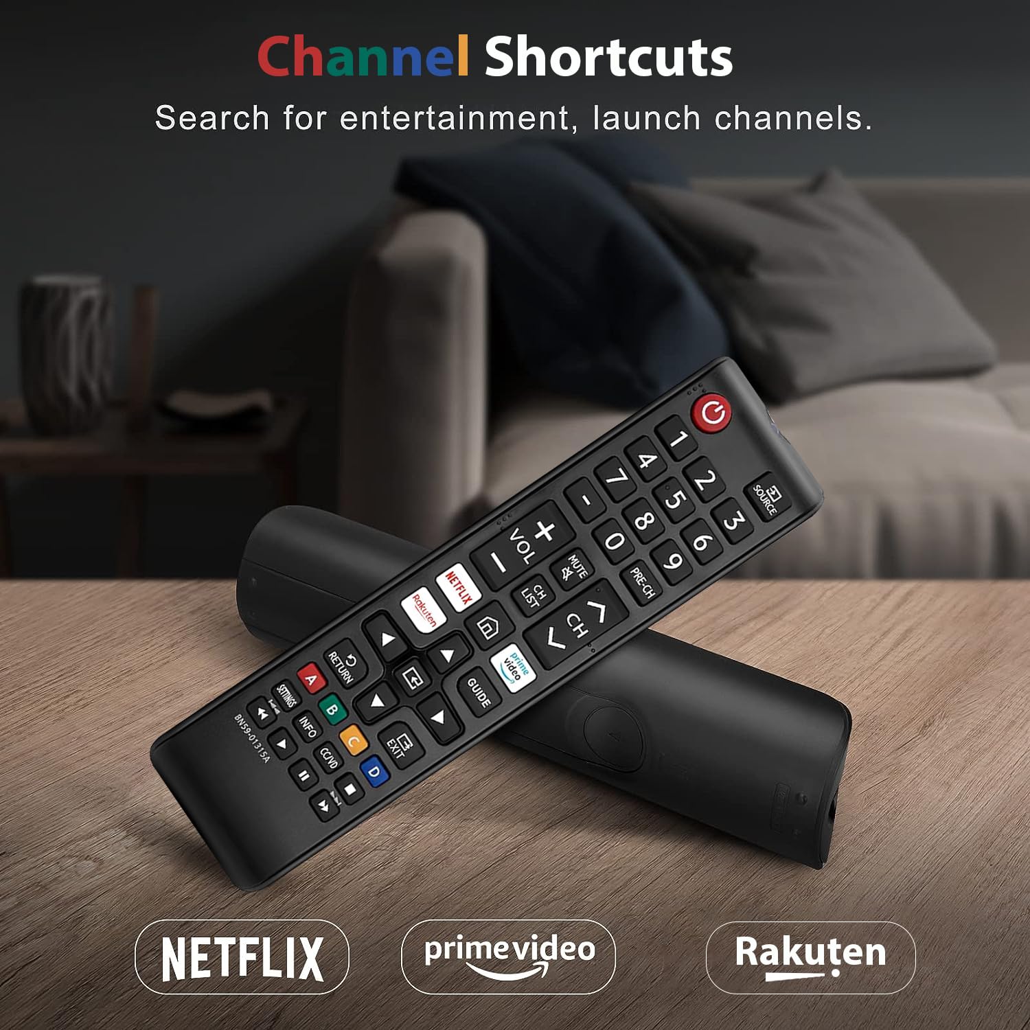 Universal Samsung TV Remote Control with Netflix/Prime Video/Rakuten TV Buttons - Compatible with QLED UHD HDR LCD Frame Curved 4K 8K Smart TVs | Perfect for Streaming, Gaming & Home Entertainment