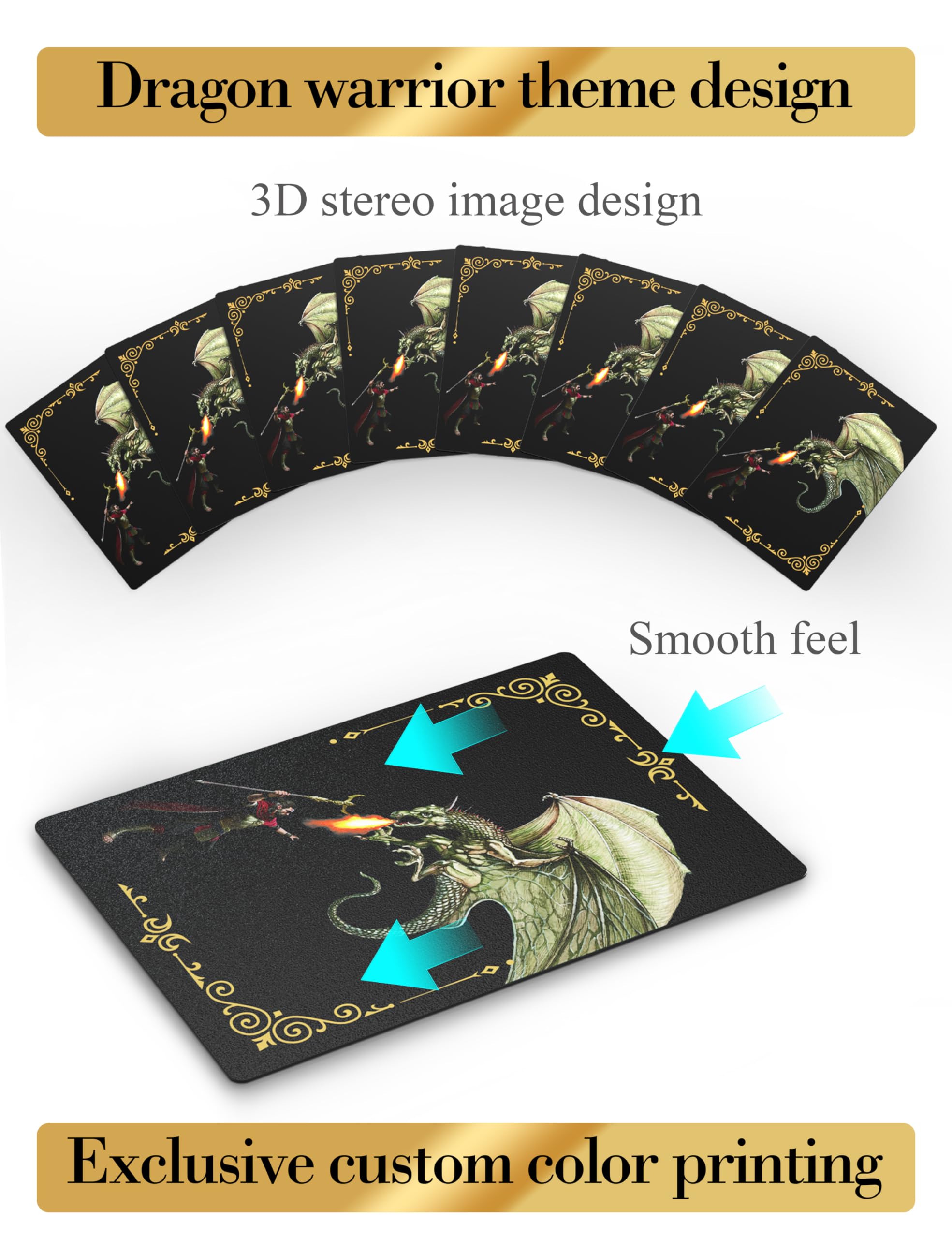 WJPC Magic Warrior Waterproof Plastic Playing Cards - Durable Deck for Poker, Games & Party Gifts (Epic Warrior Design) - Perfect for Pool Parties, Camping & Outdoor Adventures