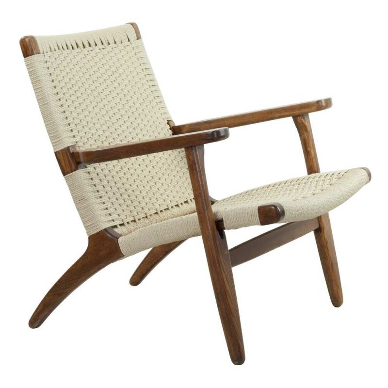 Modern Danish Design Coastal Lounge Chair - Japandi Outdoor Patio Armchair by Hans Wegner | Perfect for Beach Houses, Poolside Relaxation & Scandinavian-Inspired Gardens