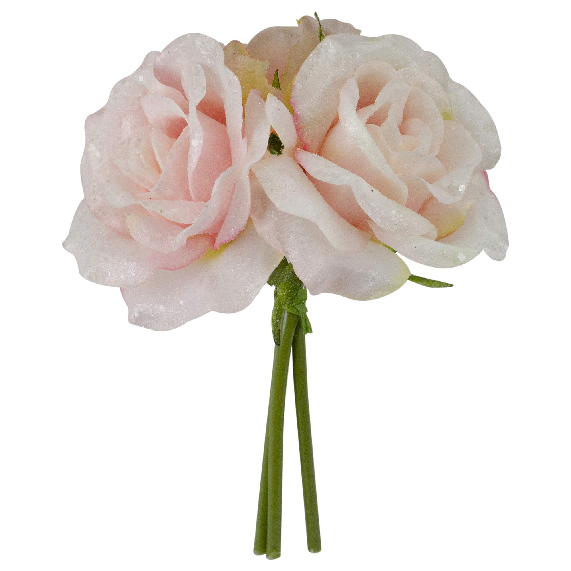 Allstate Baby Pink Glittered Rose Floral Spring Bouquet - Elegant Home Decor for Weddings, Baby Showers & Party Centerpieces
